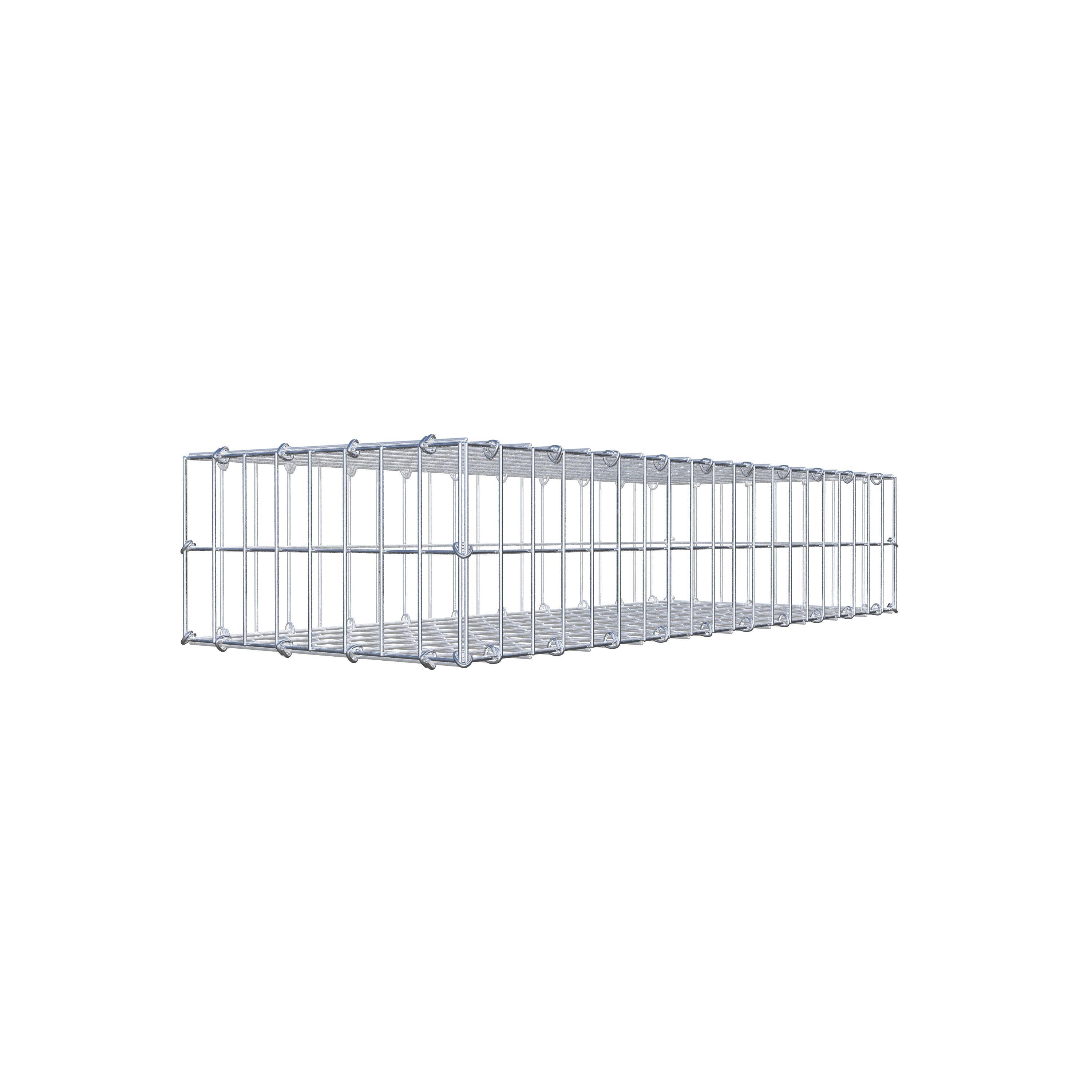 Gavión 100 cm x 20 cm x 40 cm (L x A x P), luz de malla 5 cm x 10 cm, anillo en C