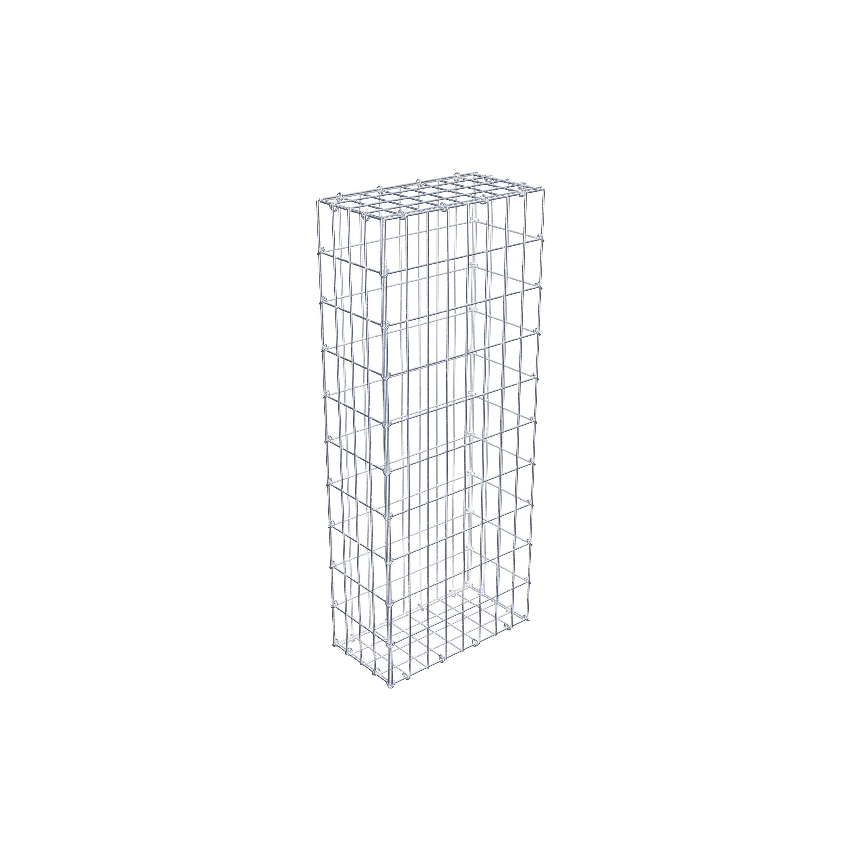 Gavión 100 cm x 20 cm x 40 cm (L x A x P), luz de malla 5 cm x 10 cm, anillo en C