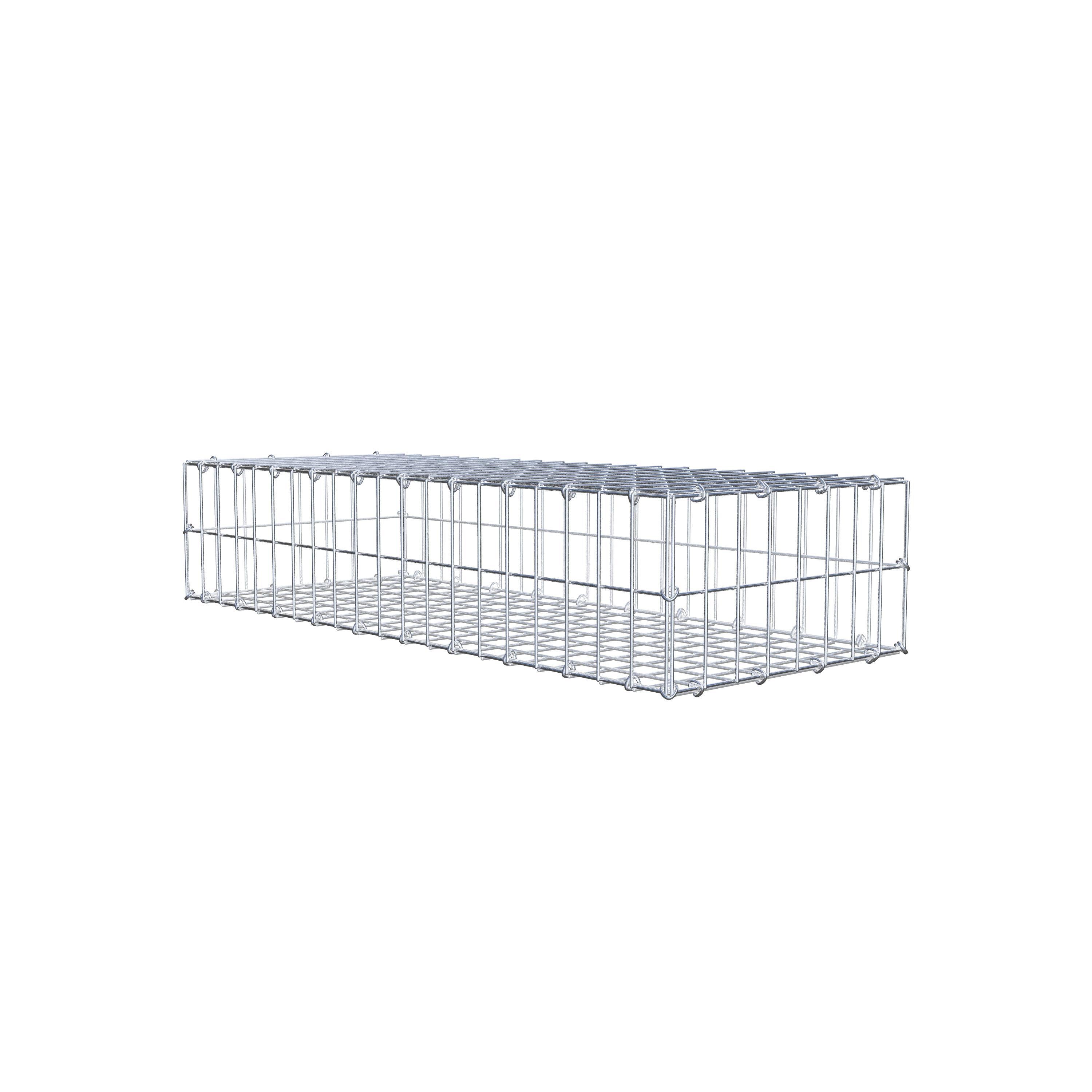 Gavión 100 cm x 20 cm x 40 cm (L x A x P), luz de malla 5 cm x 10 cm, anillo en C
