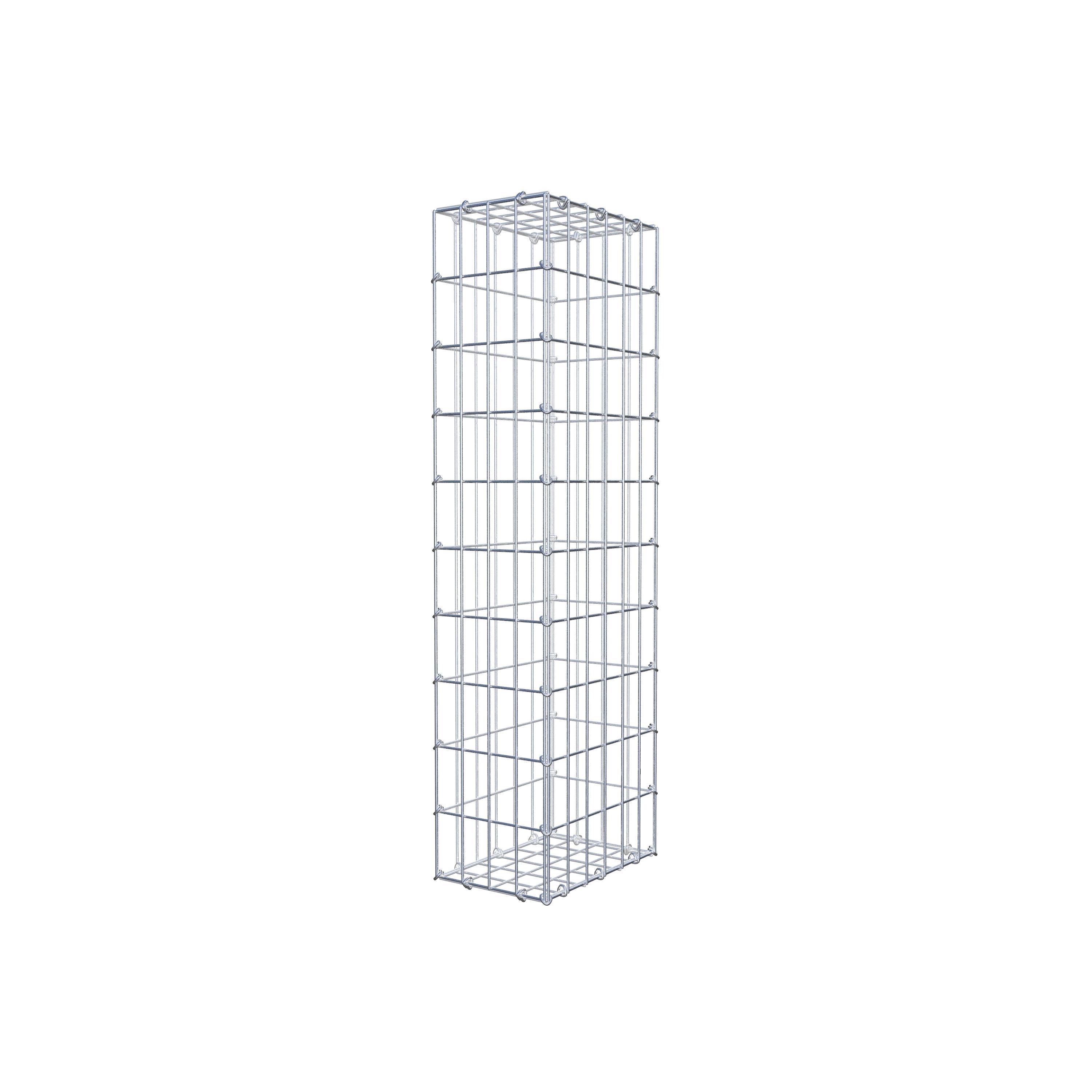 Gabion 100 cm x 30 cm x 20 cm (L x H x P), mailles 5 cm x 10 cm, anneau en C