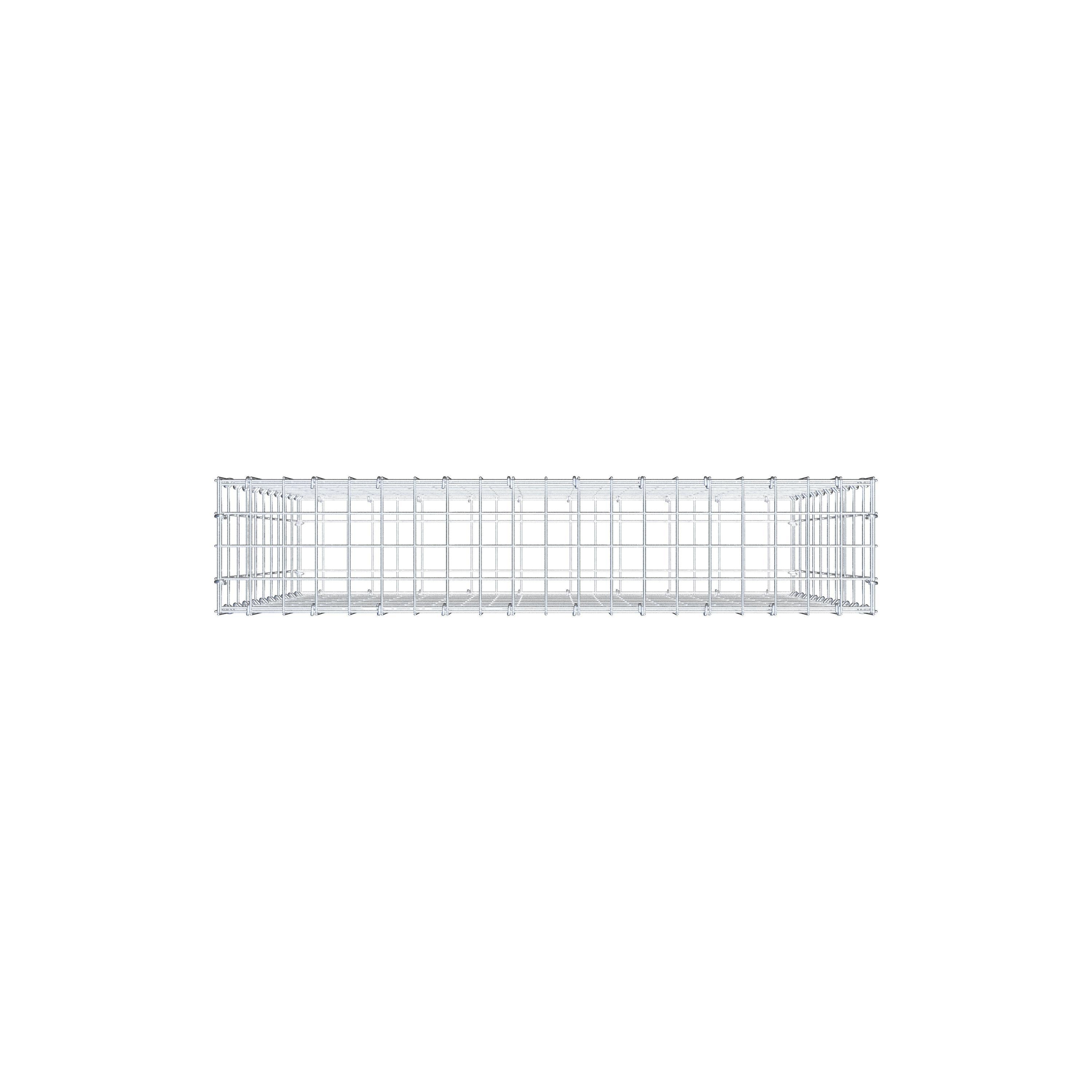 Gabion 100 cm x 100 cm x 20 cm (L x H x D), maskestørrelse 5 cm x 10 cm, C-ring