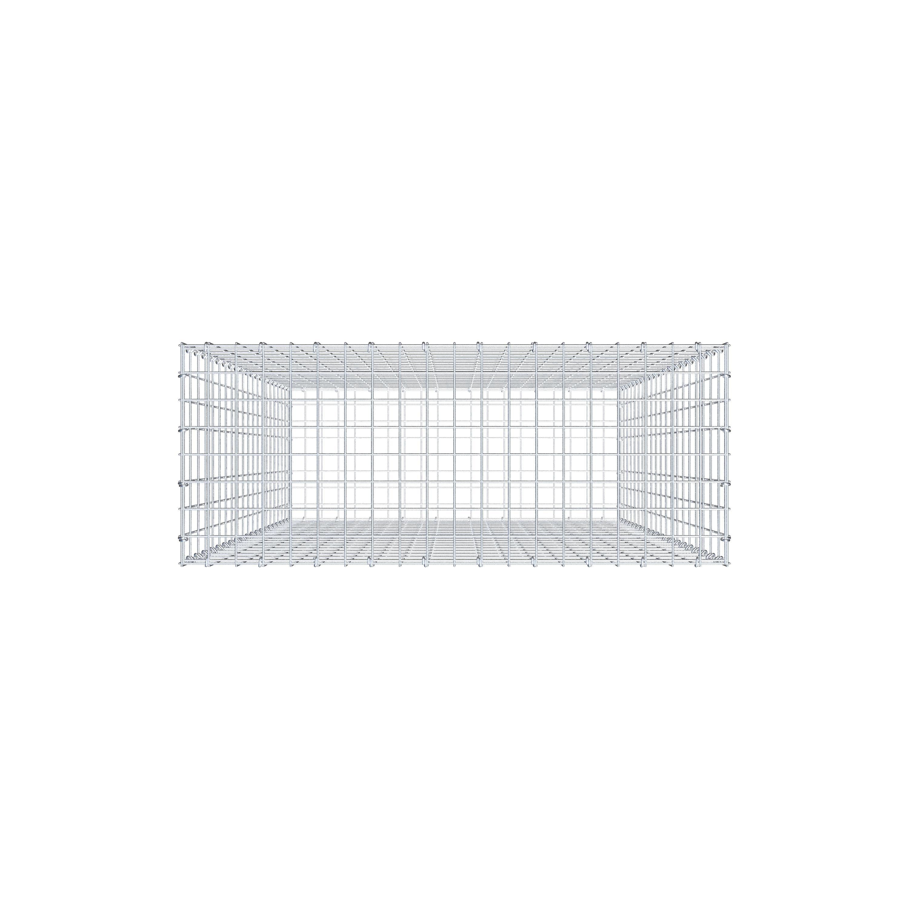 Gavión 200 cm x 100 cm x 40 cm (L x A x P), malla 5 cm x 10 cm, anillo en C