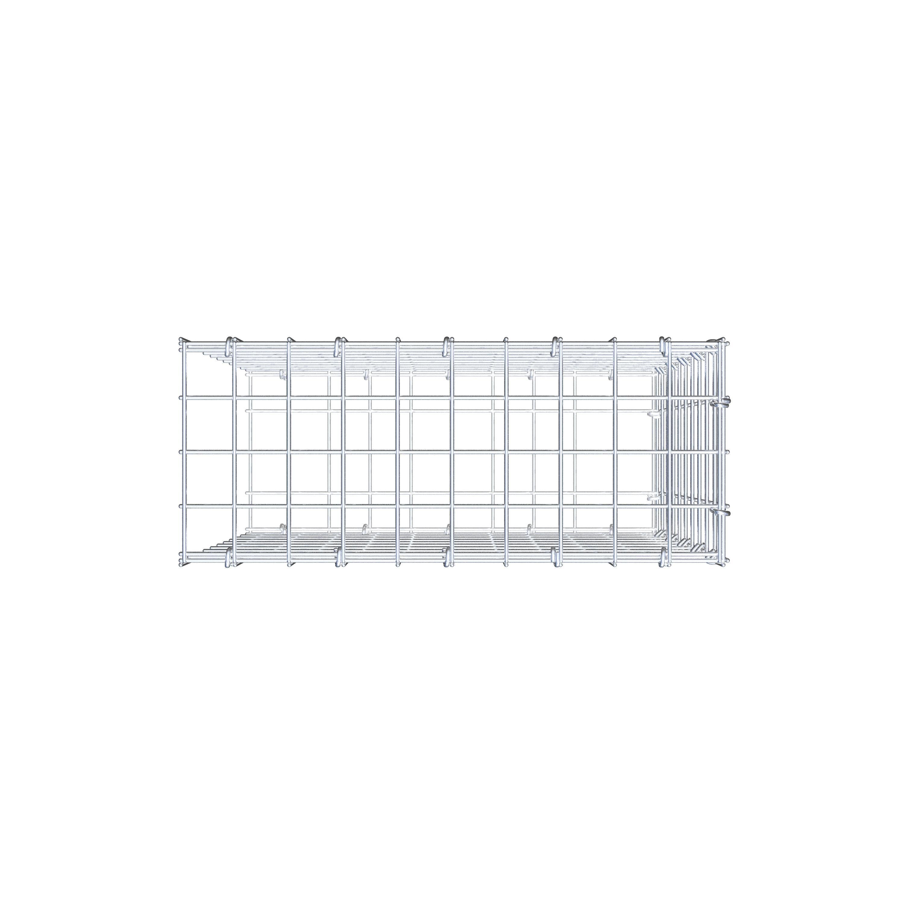 Fästbar gabion typ 2 50 cm x 50 cm x 20 cm (L x H x D), maskstorlek 5 cm x 5 cm, C-ring