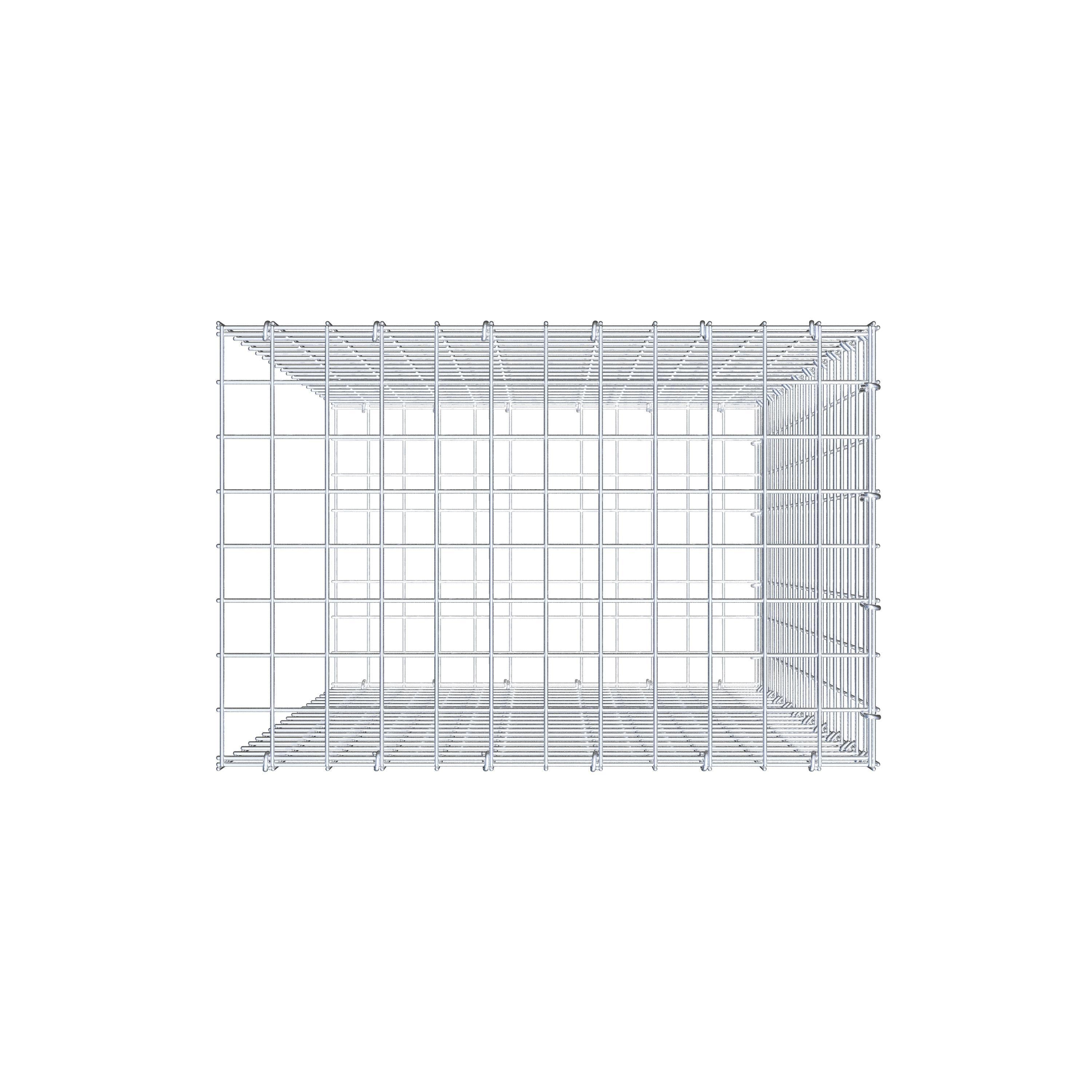 Gavión complementario de tipo 2 100 cm x 60 cm x 40 cm (largo x alto x fondo), malla 5 cm x 5 cm, anillo en C