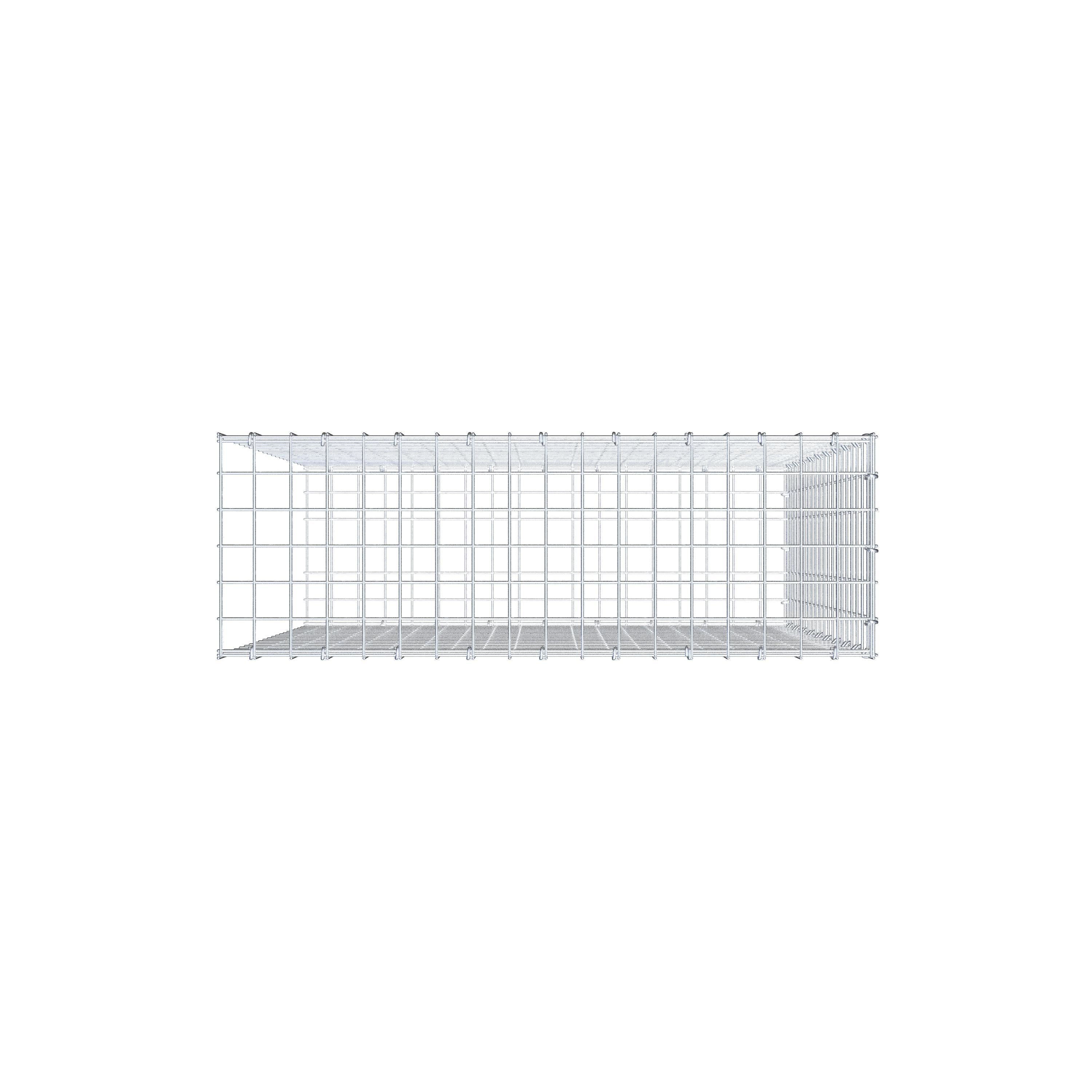 Gavión montado tipo 2 100 cm x 90 cm x 30 cm (largo x alto x profundidad), tamaño de malla 5 cm x 5 cm, anillo en C