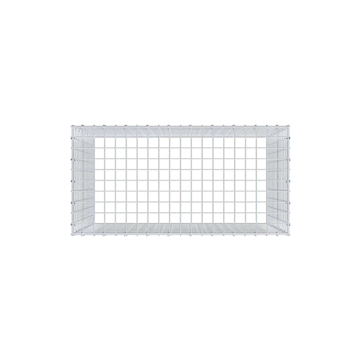 Monteret gabion type 3 100 cm x 80 cm x 50 cm (L x H x D), maskestørrelse 5 cm x 5 cm, C-ring