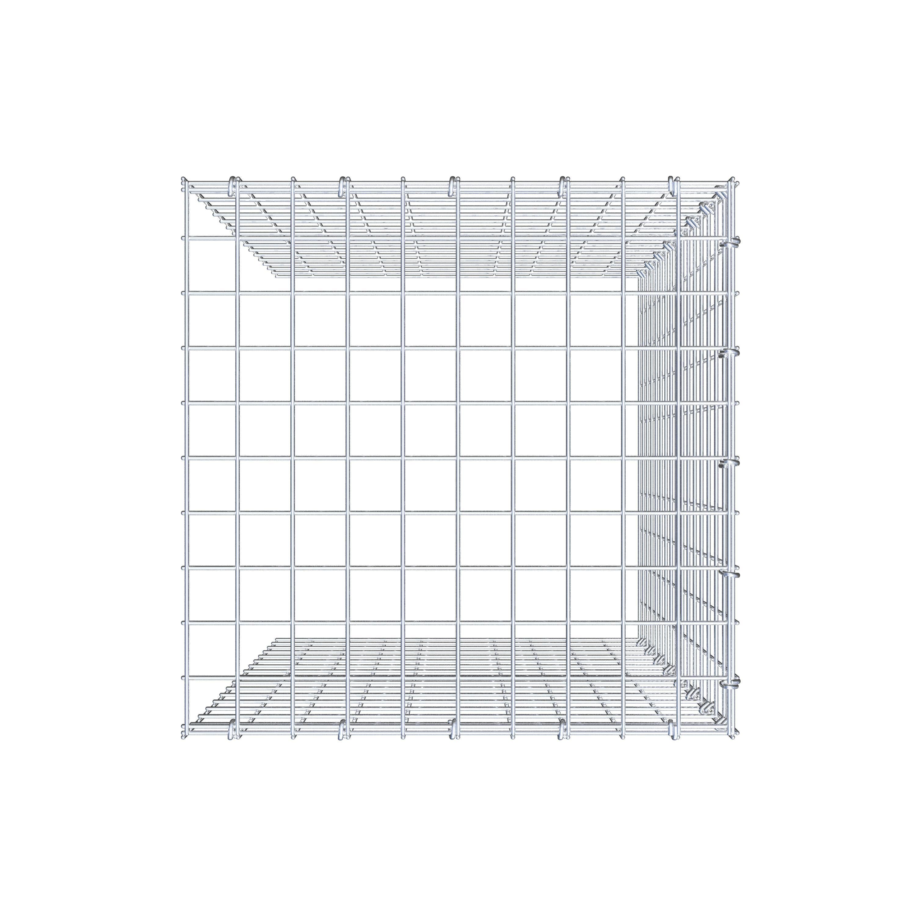 Monteret gabion type 4 80 cm x 50 cm x 50 cm (L x H x D), maskestørrelse 5 cm x 5 cm, C-ring