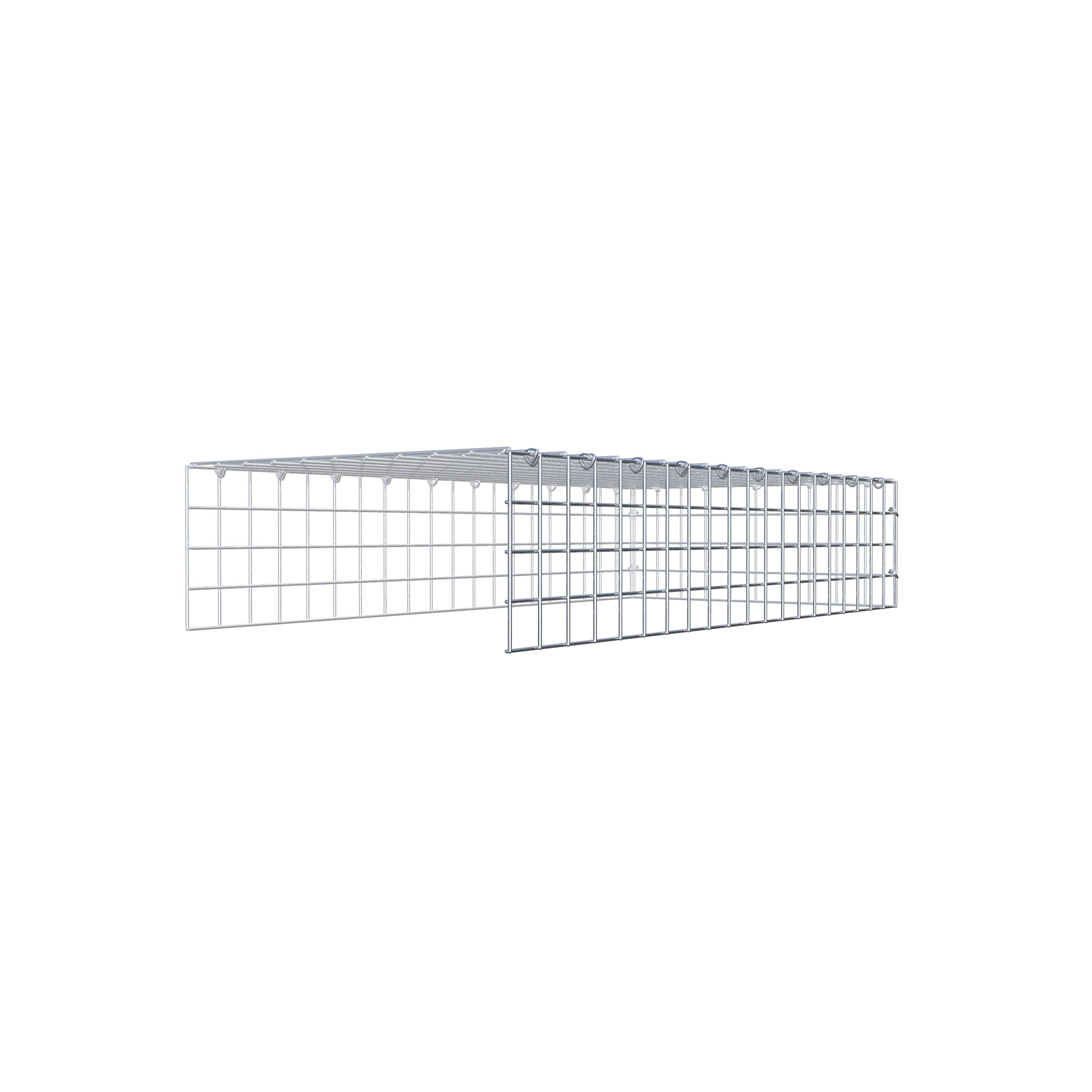 Gabião Tipo 4 100 cm x 20 cm x 50 cm (C x A x P), malhagem 5 cm x 5 cm, anel C