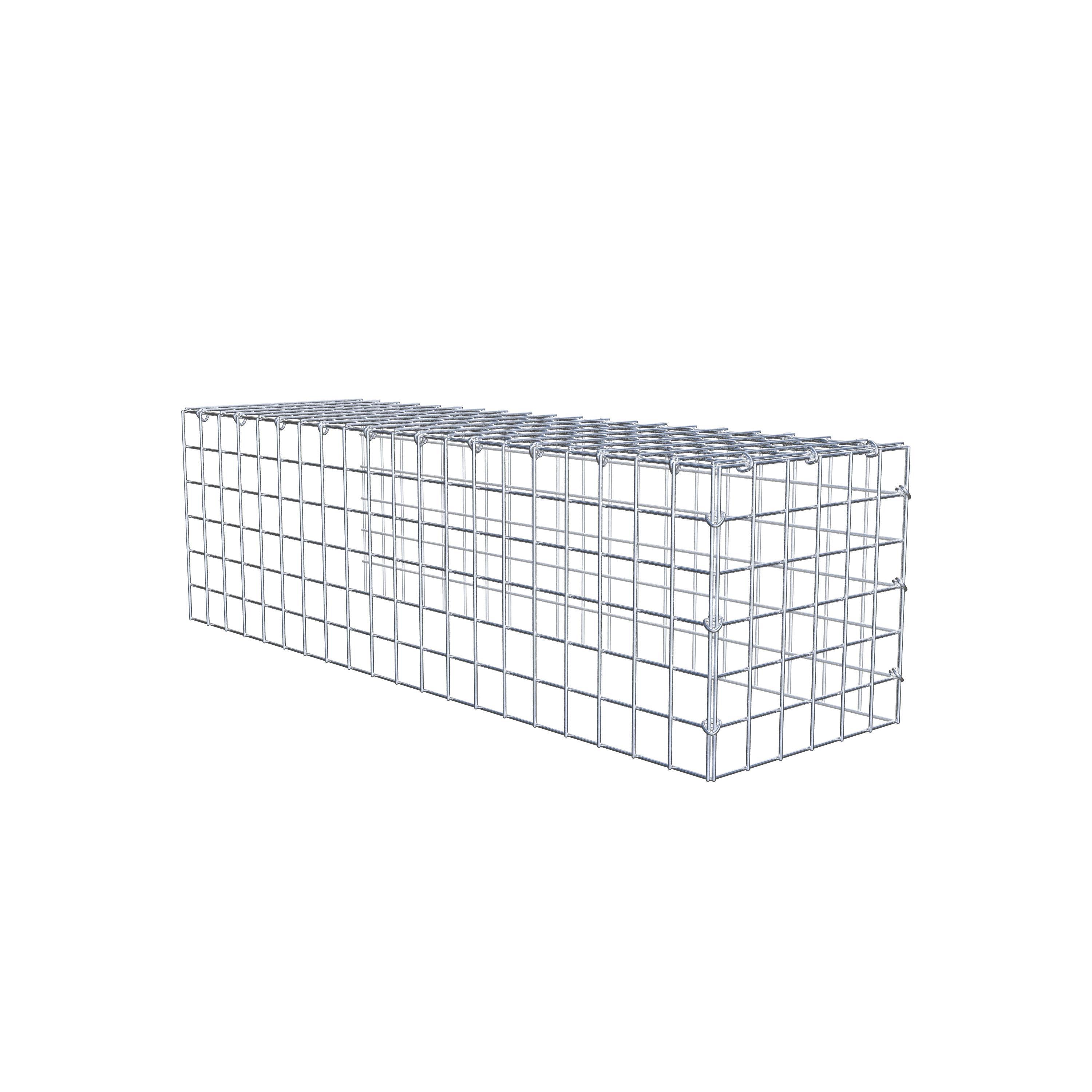 Gavión adicional tipo 4 100 cm x 30 cm x 30 cm (L x A x P), malla 5 cm x 5 cm, anillo en C