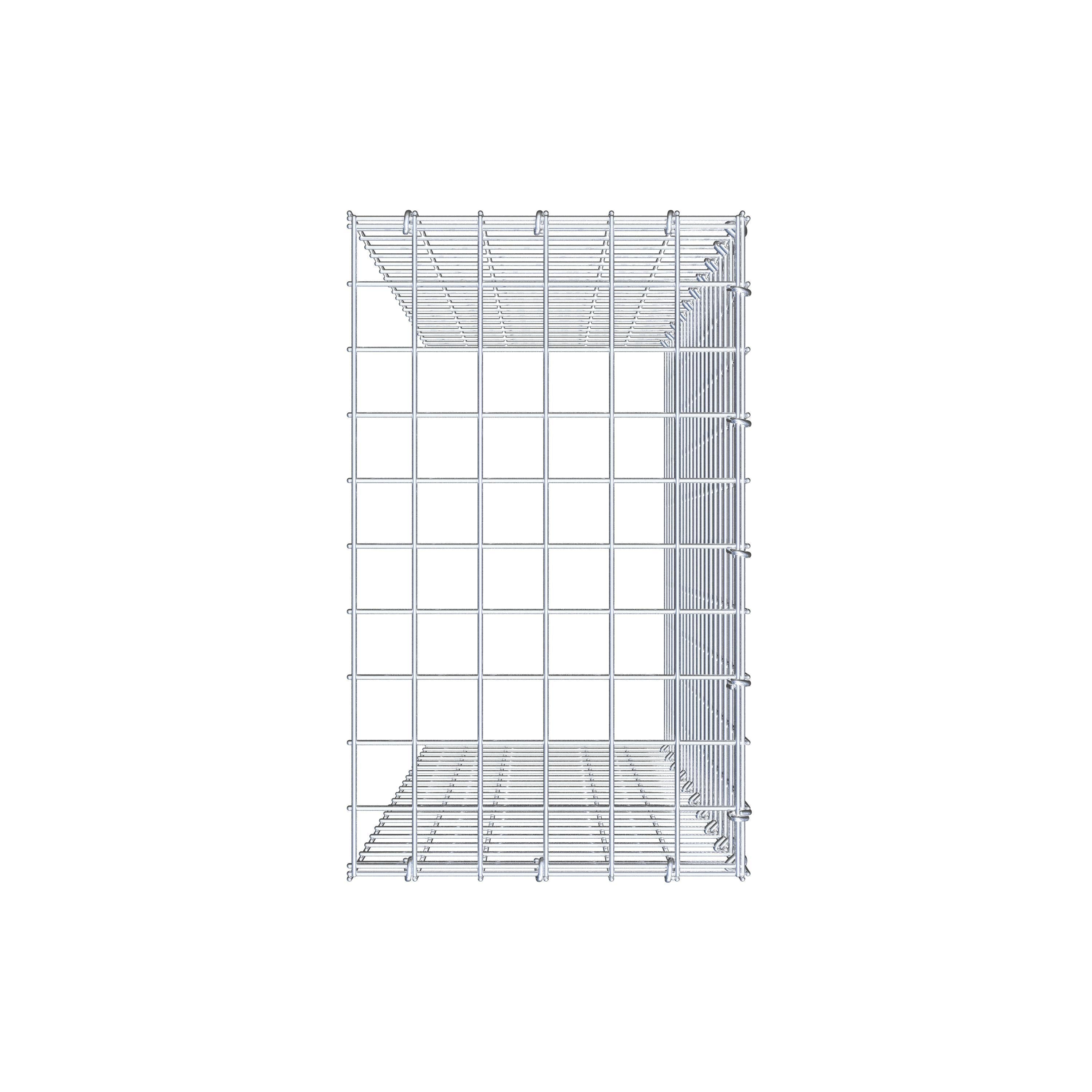 Type 4 oplegkorf 100 cm x 30 cm x 50 cm (L x H x D), maaswijdte 5 cm x 5 cm, C-ring