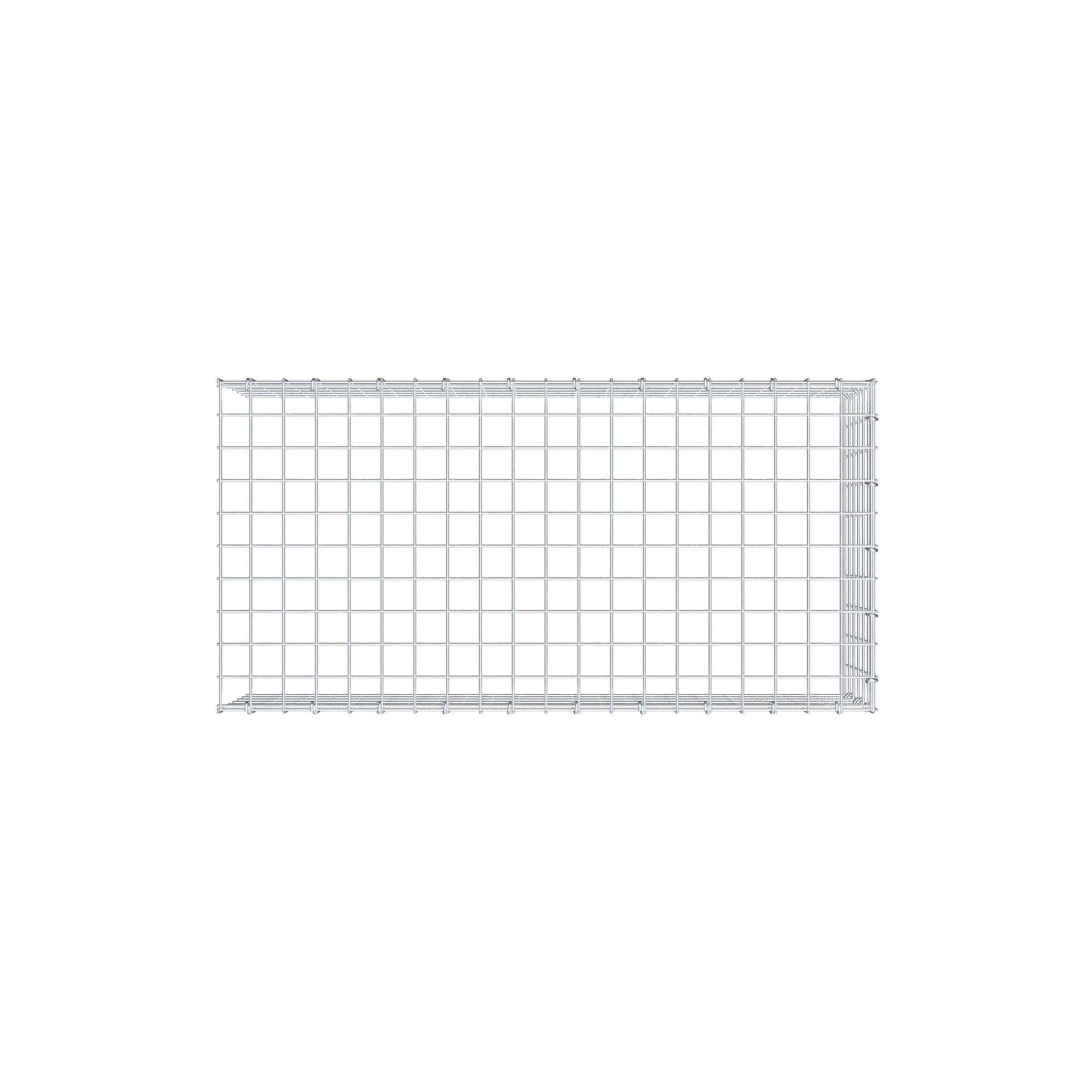 Type 4 oplegkorf 100 cm x 30 cm x 50 cm (L x H x D), maaswijdte 5 cm x 5 cm, C-ring