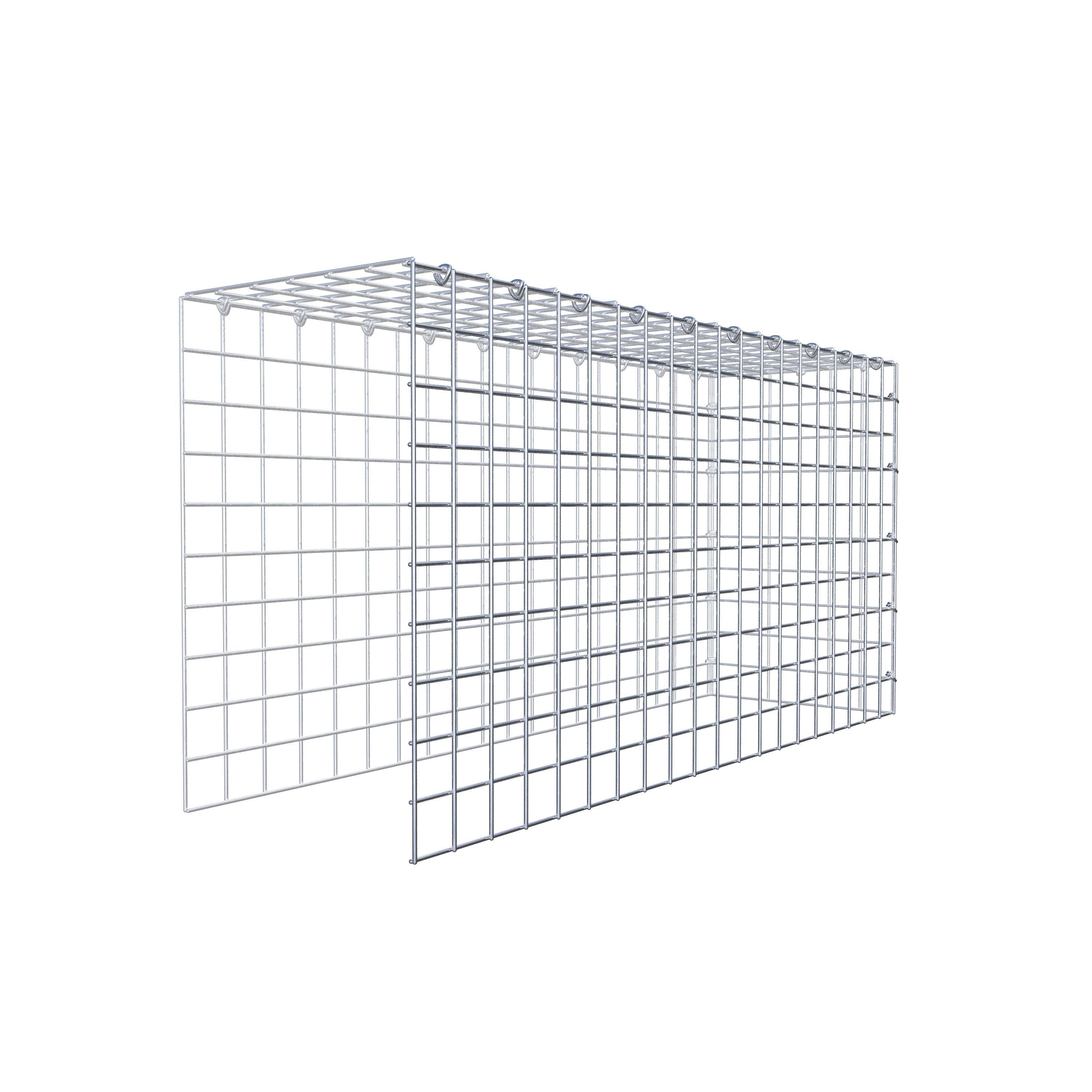 Typ 4 påbyggnadsgabion 100 cm x 50 cm x 30 cm (L x H x D), maskstorlek 5 cm x 5 cm, C-ring