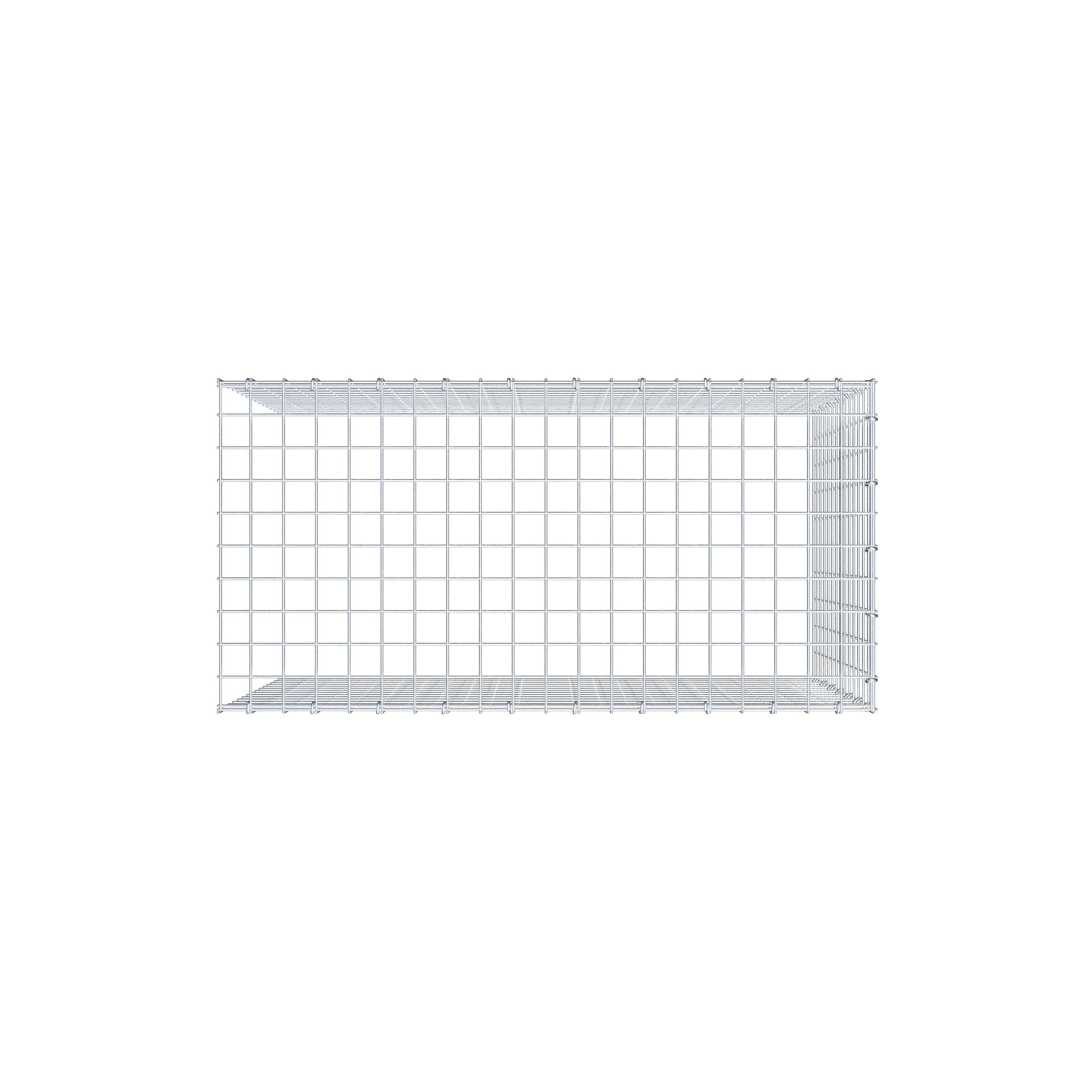 Pila adicional tipo 4 100 cm x 70 cm x 50 cm (L x A x P), malla 5 cm x 5 cm, anillo en C