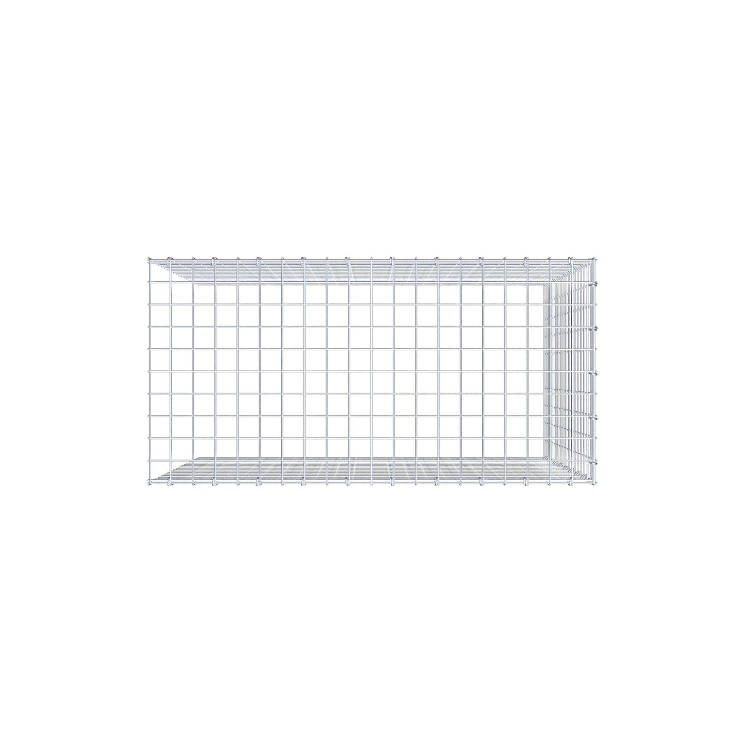 Mounted gabion type 4 100 cm x 90 cm x 50 cm (L x H x D), mesh size 5 cm x 5 cm, C-ring