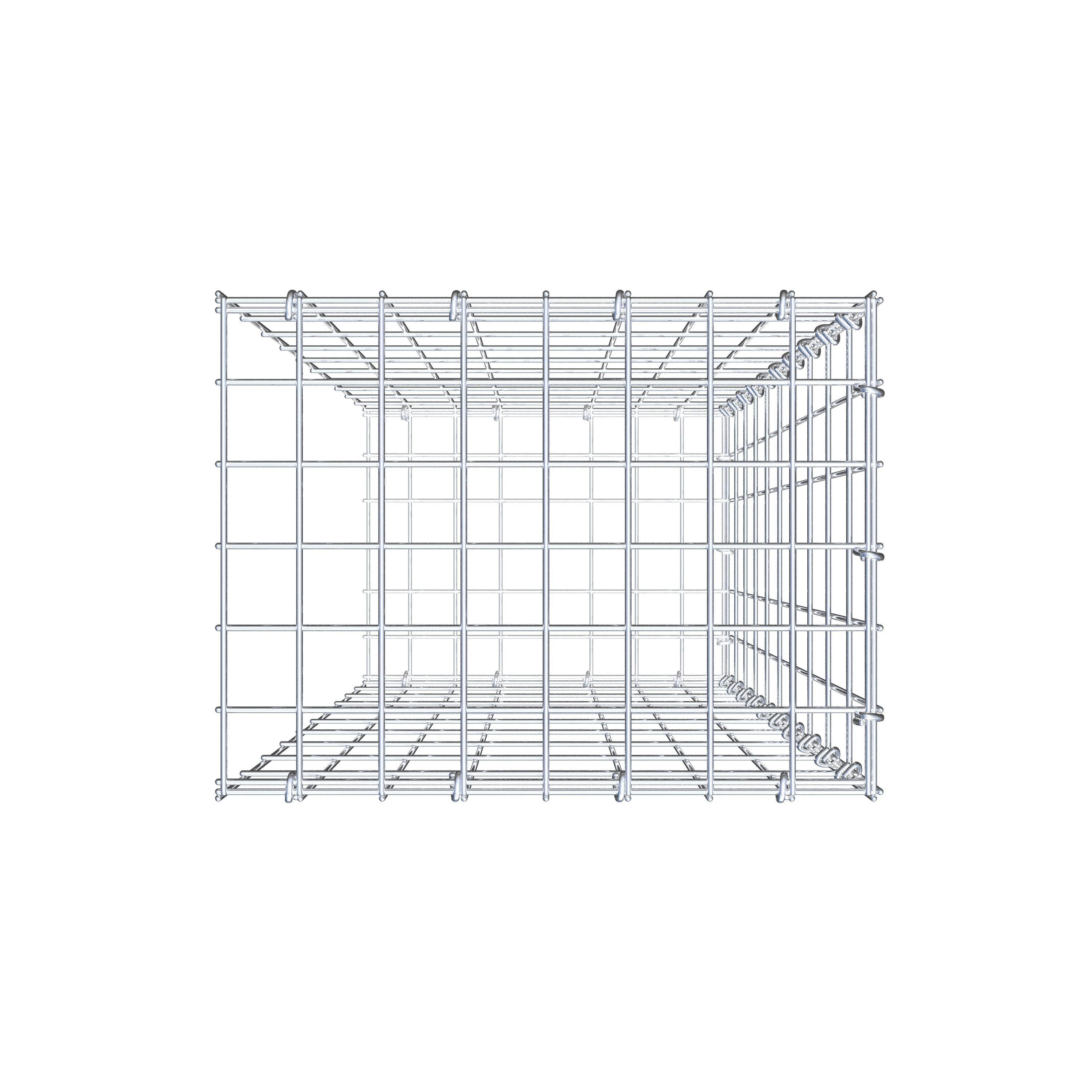 Opzetpaal type 2 100 cm x 40 cm x 30 cm, maaswijdte 5 cm x 10 cm, C-ring