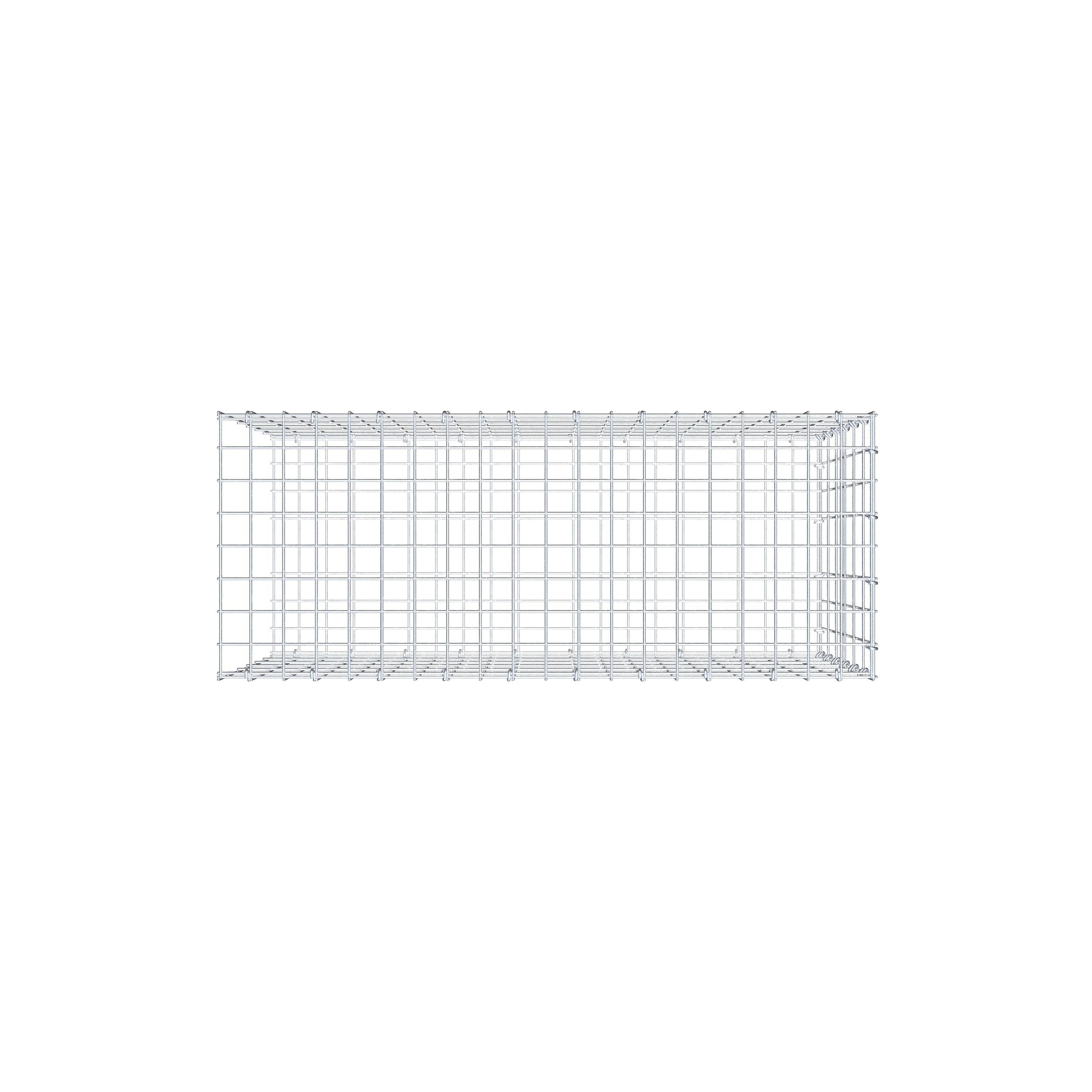 Monteret gabion type 2 100 cm x 60 cm x 40 cm, maskestørrelse 5 cm x 10 cm, C-ring
