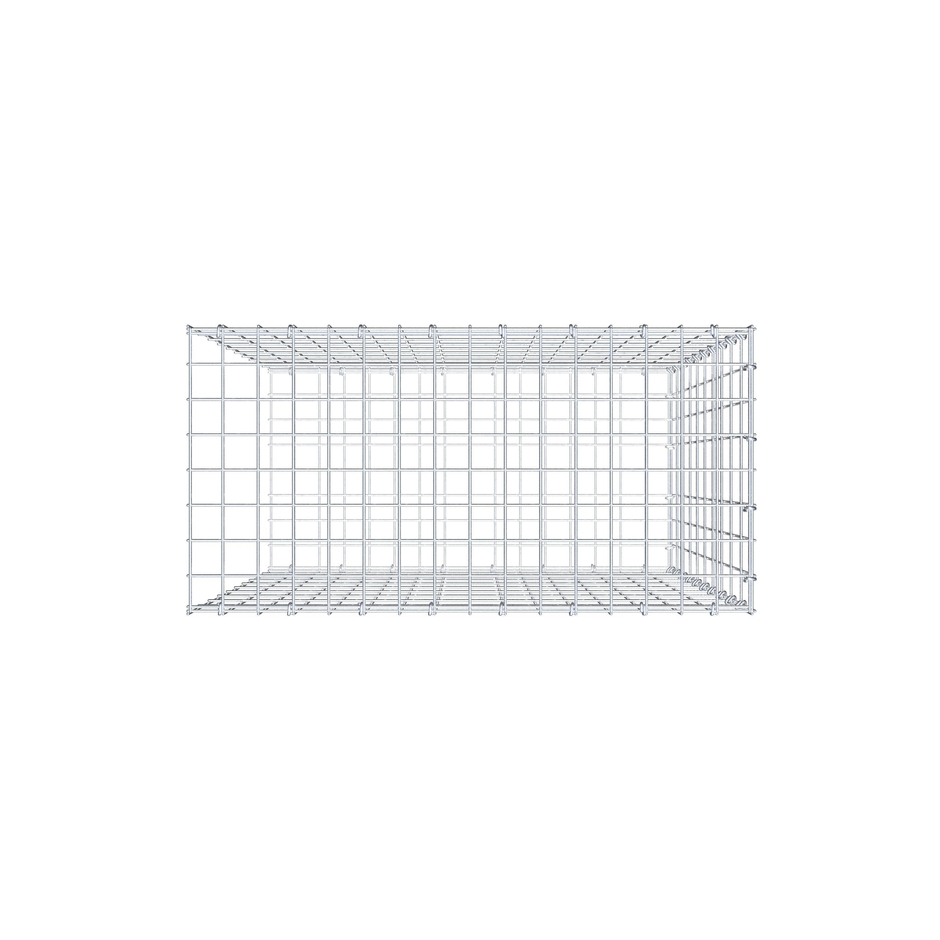 Opzetpaal type 2 100 cm x 80 cm x 40 cm, maaswijdte 5 cm x 10 cm, C-ring