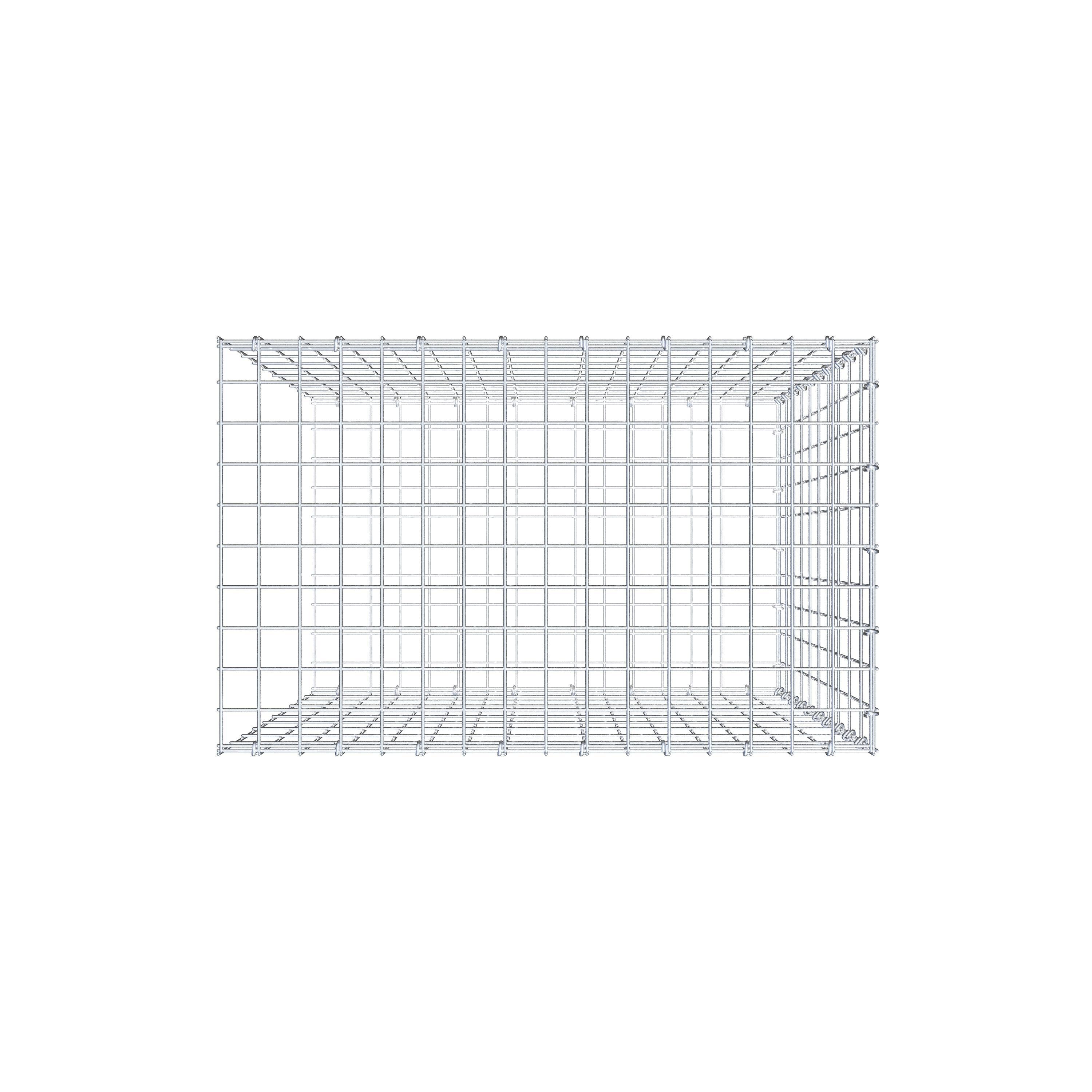 Mounted gabion type 2 100 cm x 80 cm x 50 cm, mesh size 5 cm x 10 cm, C-ring