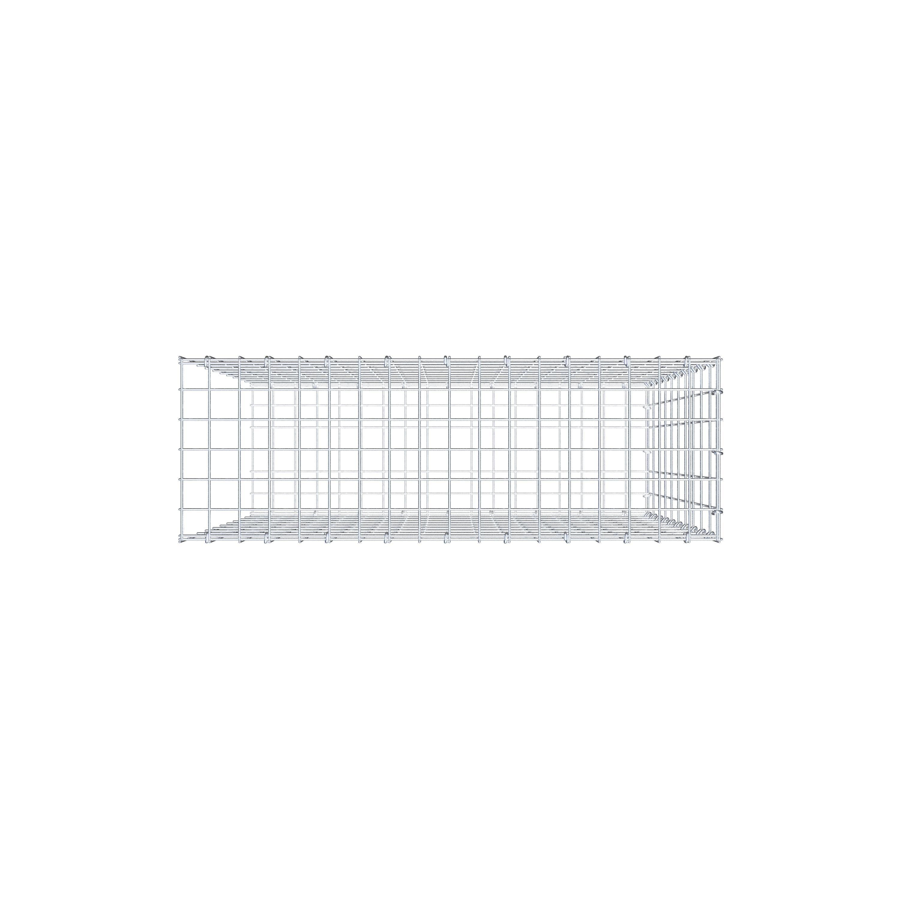 Mounted gabion type 2 100 cm x 90 cm x 30 cm, mesh size 5 cm x 10 cm, C-ring