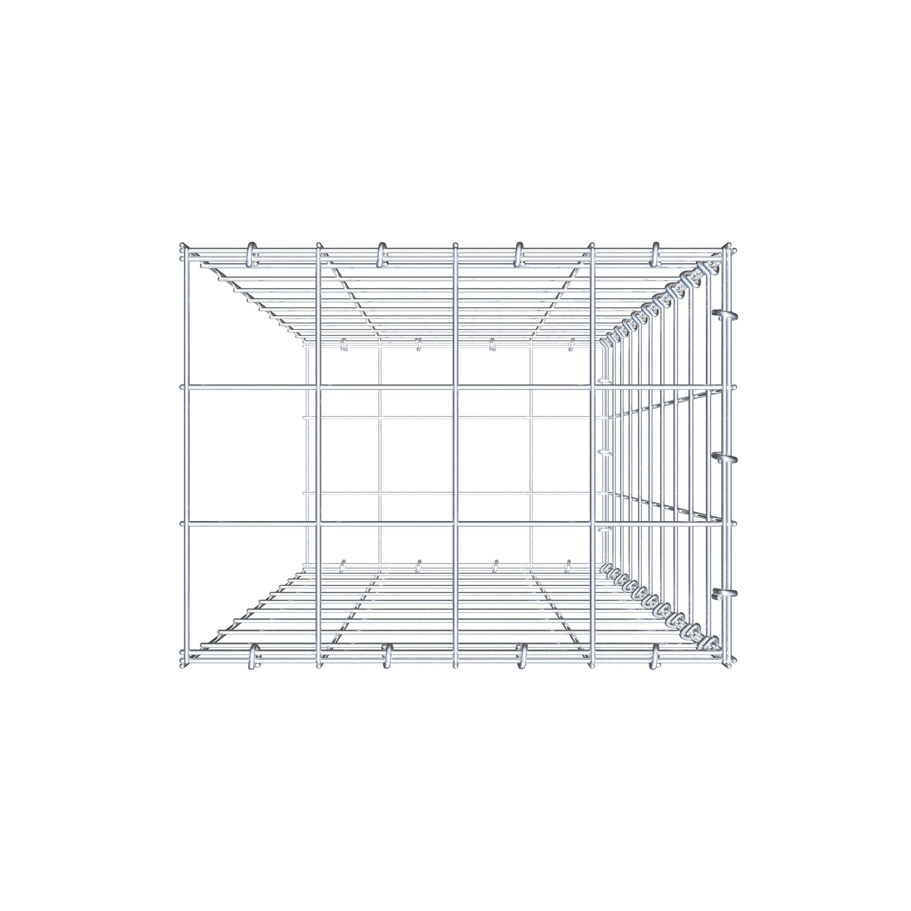 Mounted gabion type 2 100 cm x 40 cm x 30 cm (L x H x D), mesh size 10 cm x 10 cm, C-ring