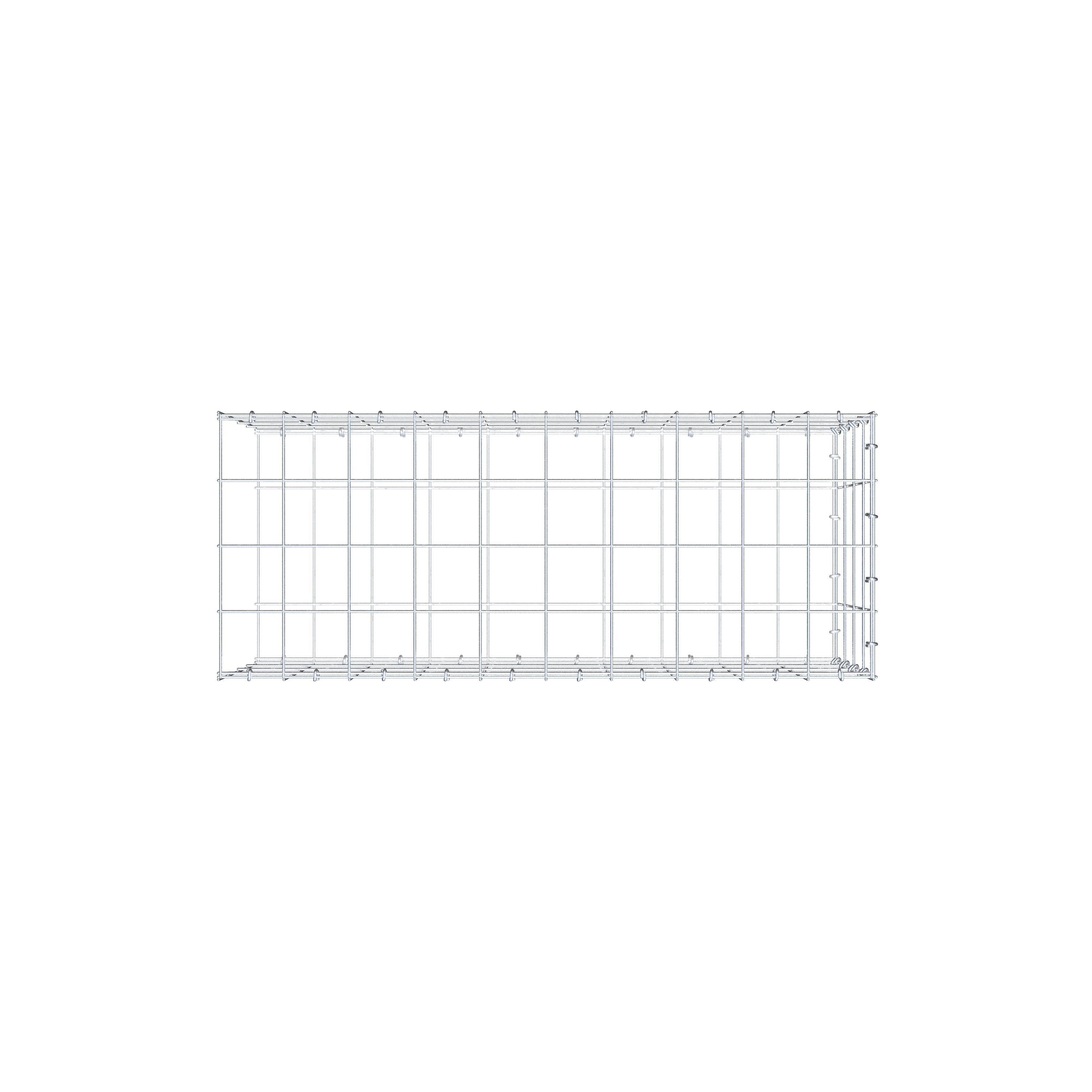 Pila adicional tipo 2 100 cm x 40 cm x 40 cm (L x A x P), malla 10 cm x 10 cm, anillo en C