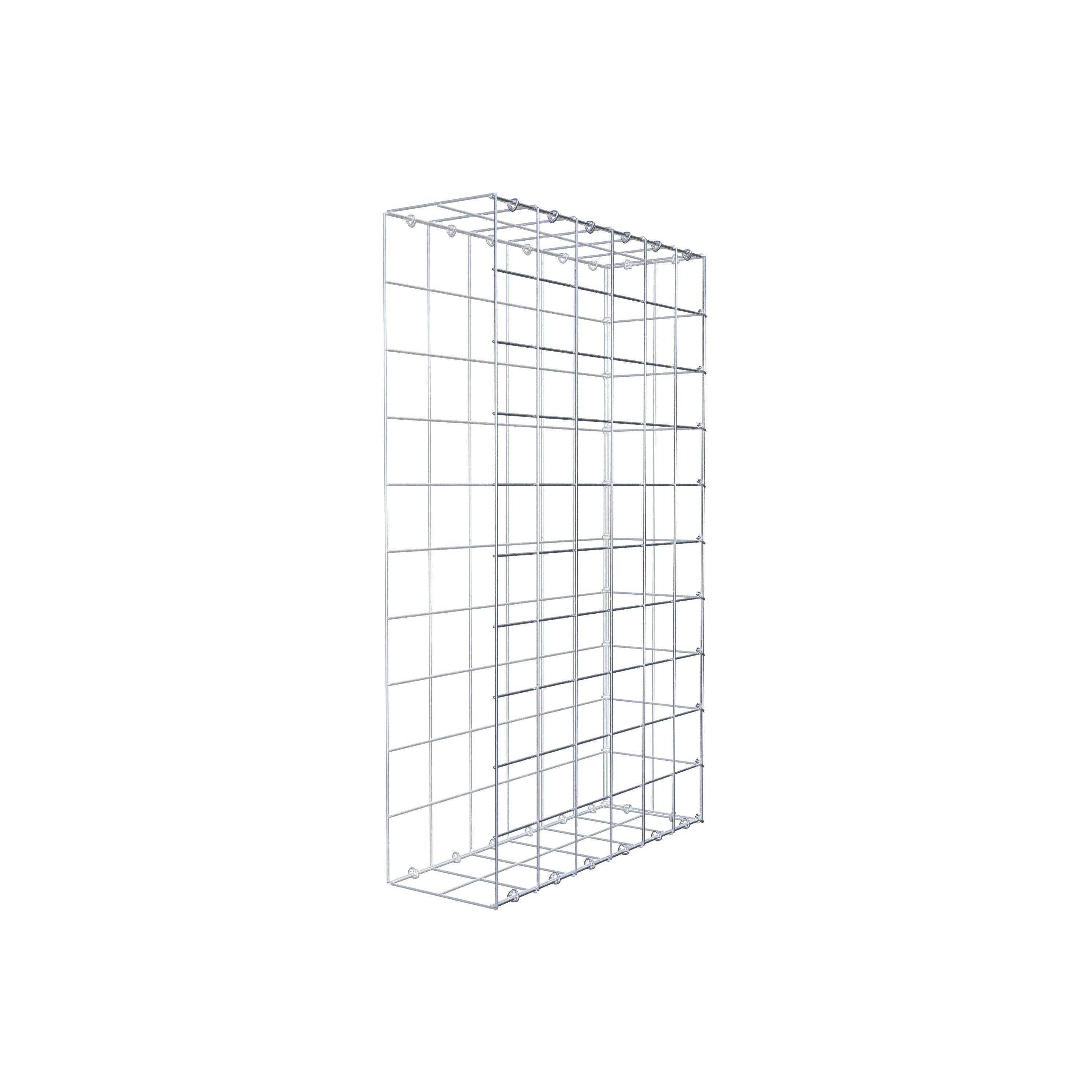 Typ 2 påbyggnadsgabion 100 cm x 60 cm x 20 cm (L x H x D), maskstorlek 10 cm x 10 cm, C-ring