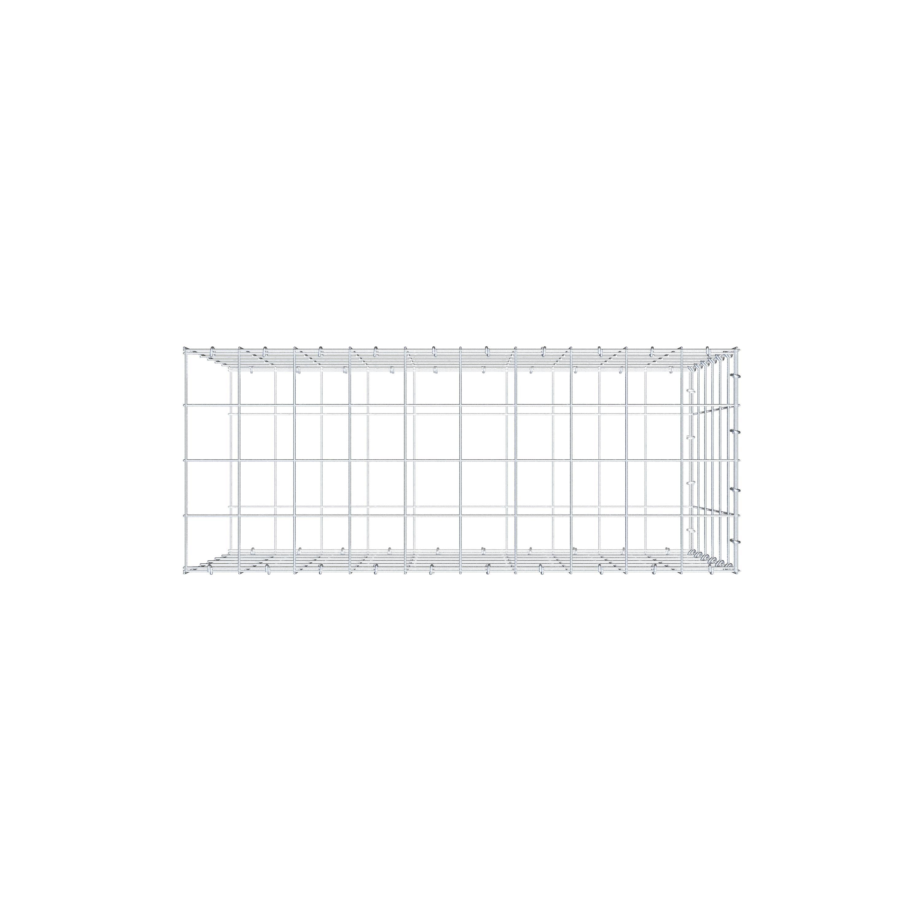 Gabbione aggiuntivo di tipo 2 100 cm x 60 cm x 40 cm (L x H x P), maglia 10 cm x 10 cm, anello a C