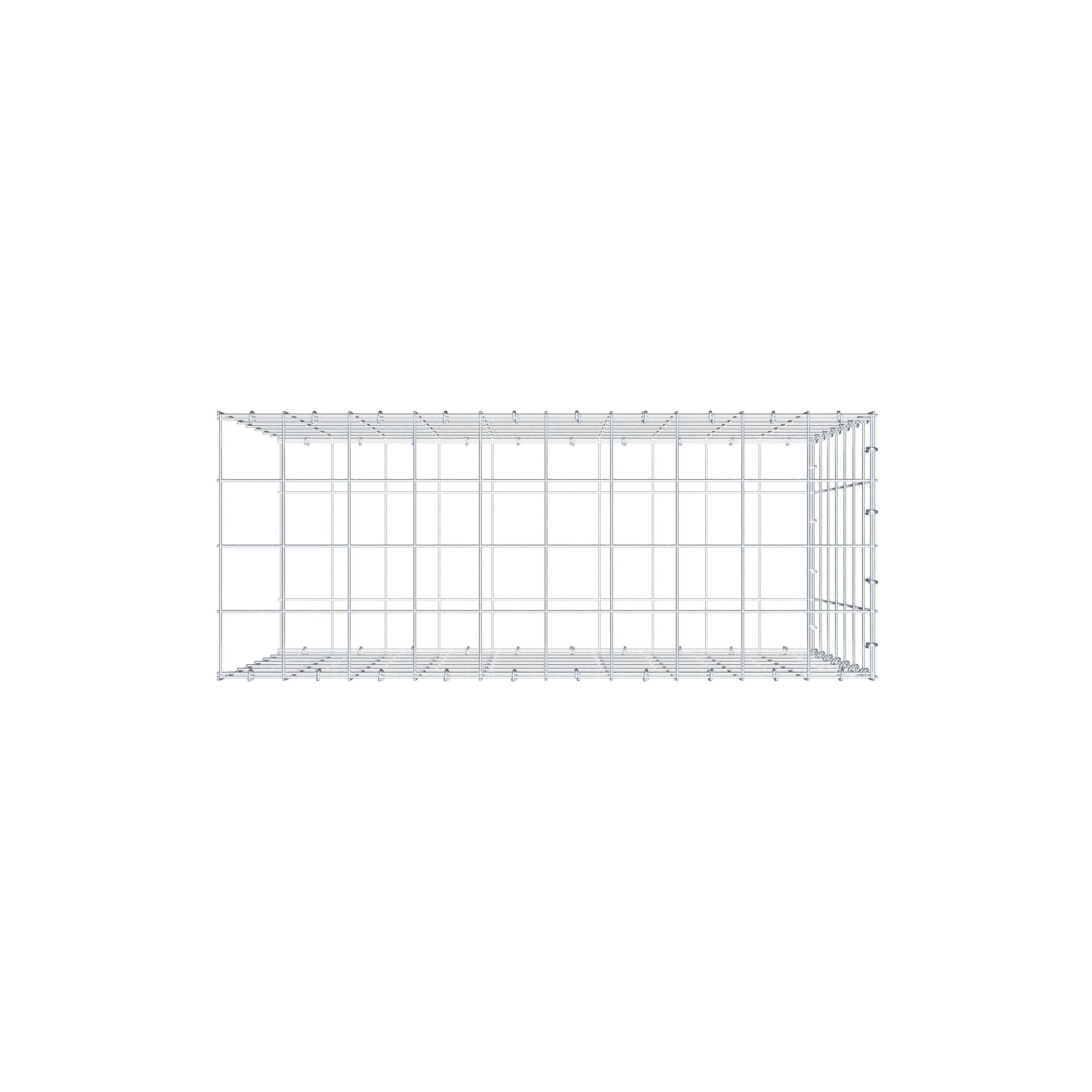 Gavión complementario de tipo 2 100 cm x 70 cm x 40 cm (L x A x P), malla 10 cm x 10 cm, anillo en C