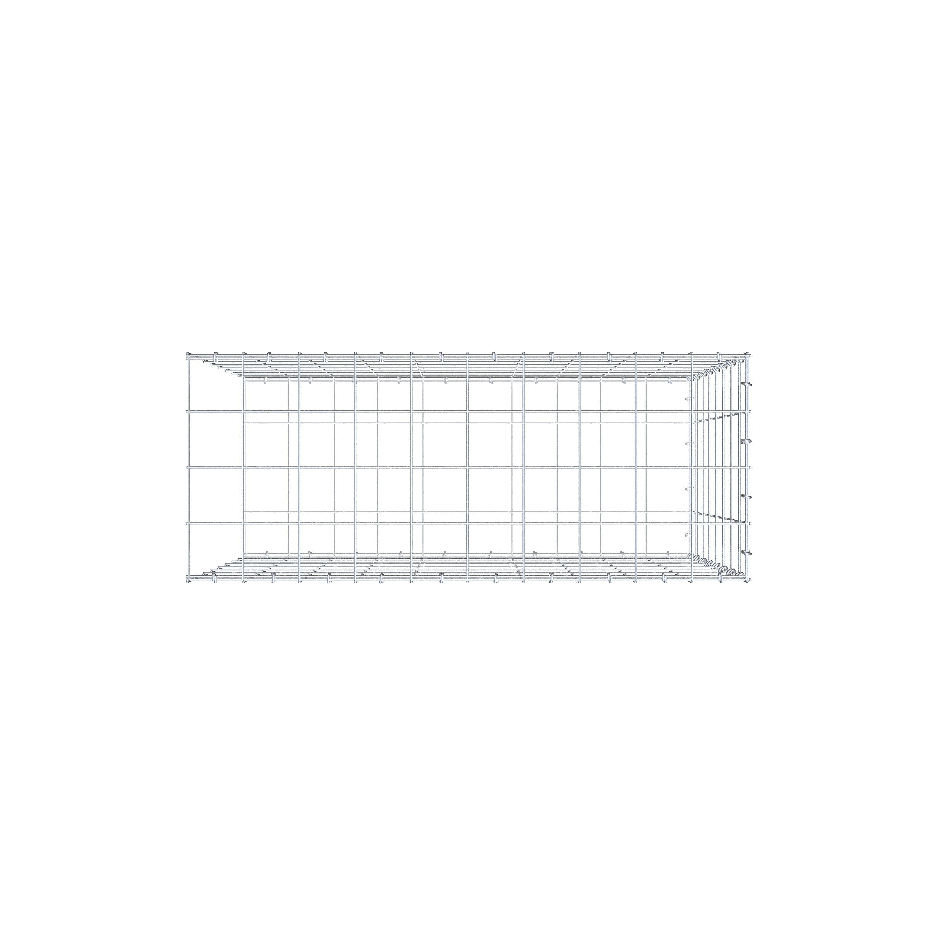 Mounted gabion type 2 100 cm x 80 cm x 40 cm (L x H x D), mesh size 10 cm x 10 cm, C-ring