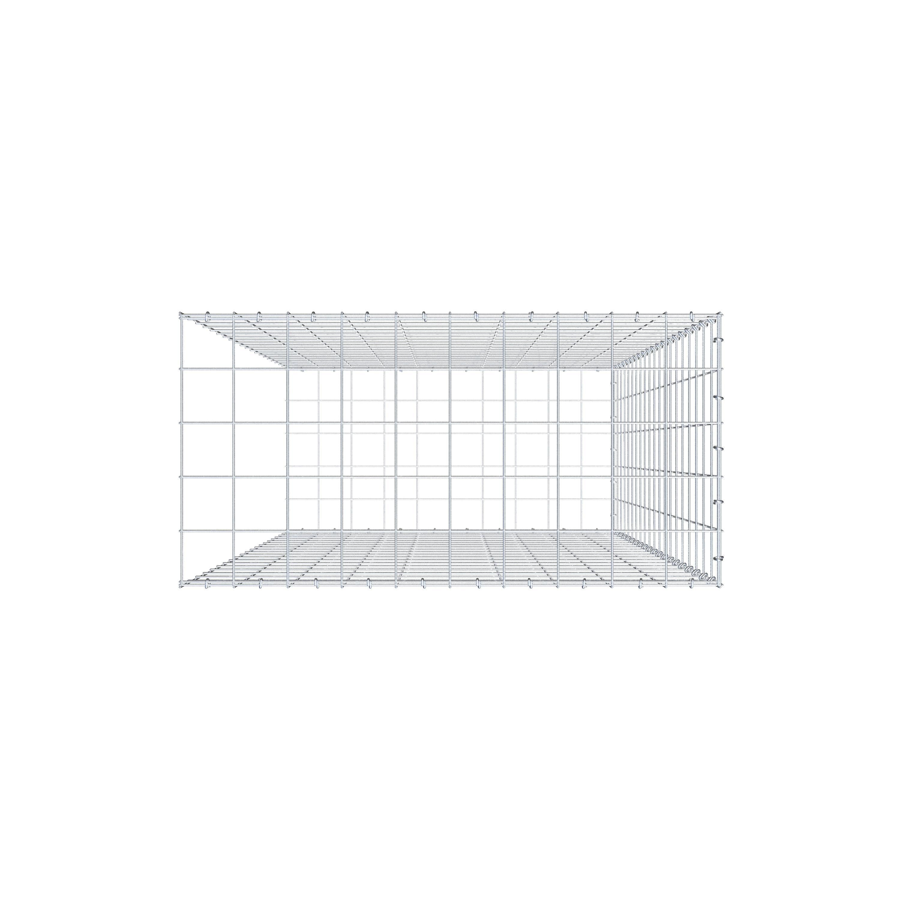 Tilläggspåle typ 2 200 cm x 100 cm x 50 cm (L x H x D), maskstorlek 10 cm x 10 cm, C-ring