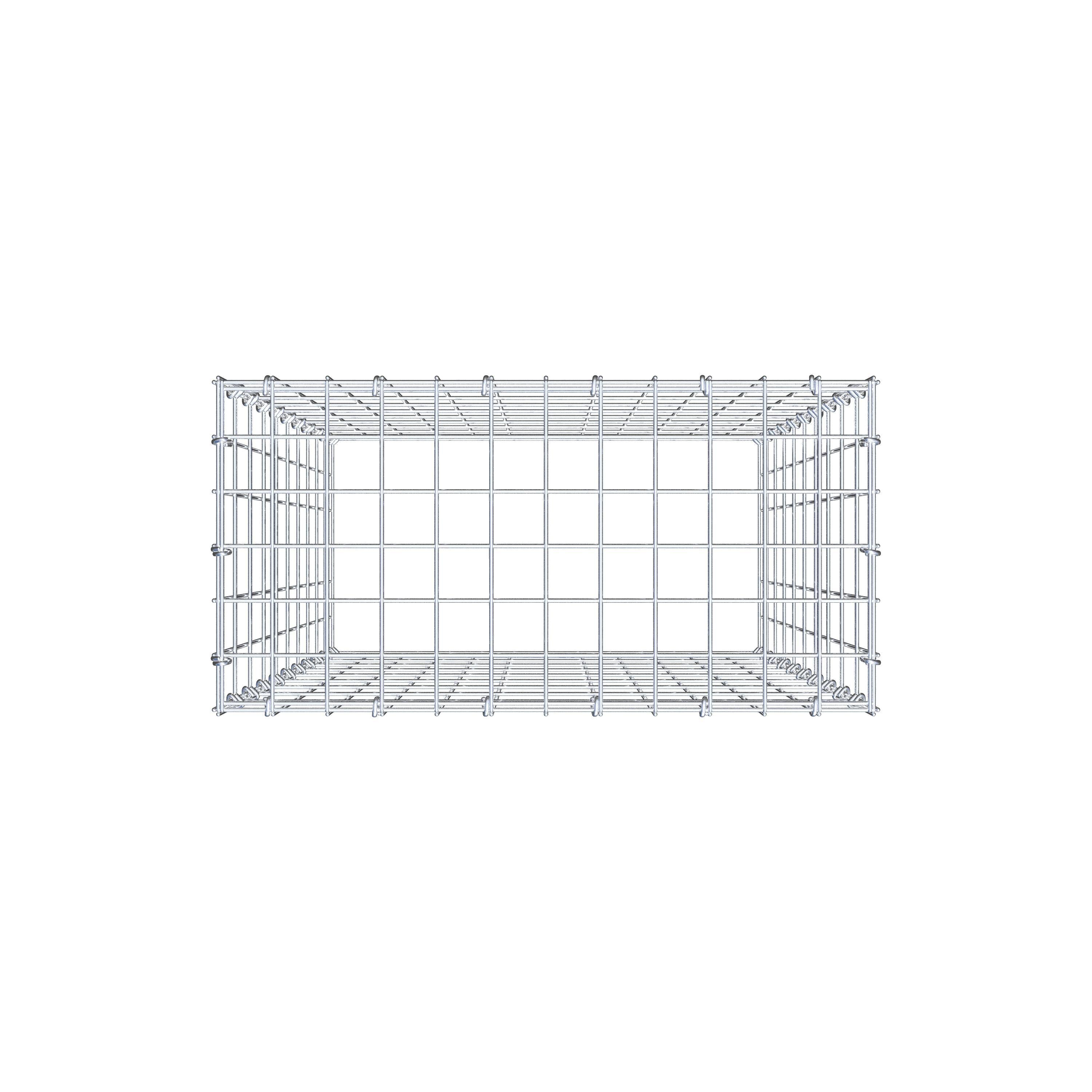 Type 3 oplegkorf 100 cm x 60 cm x 30 cm (L x H x D), maaswijdte 5 cm x 10 cm, C-ring