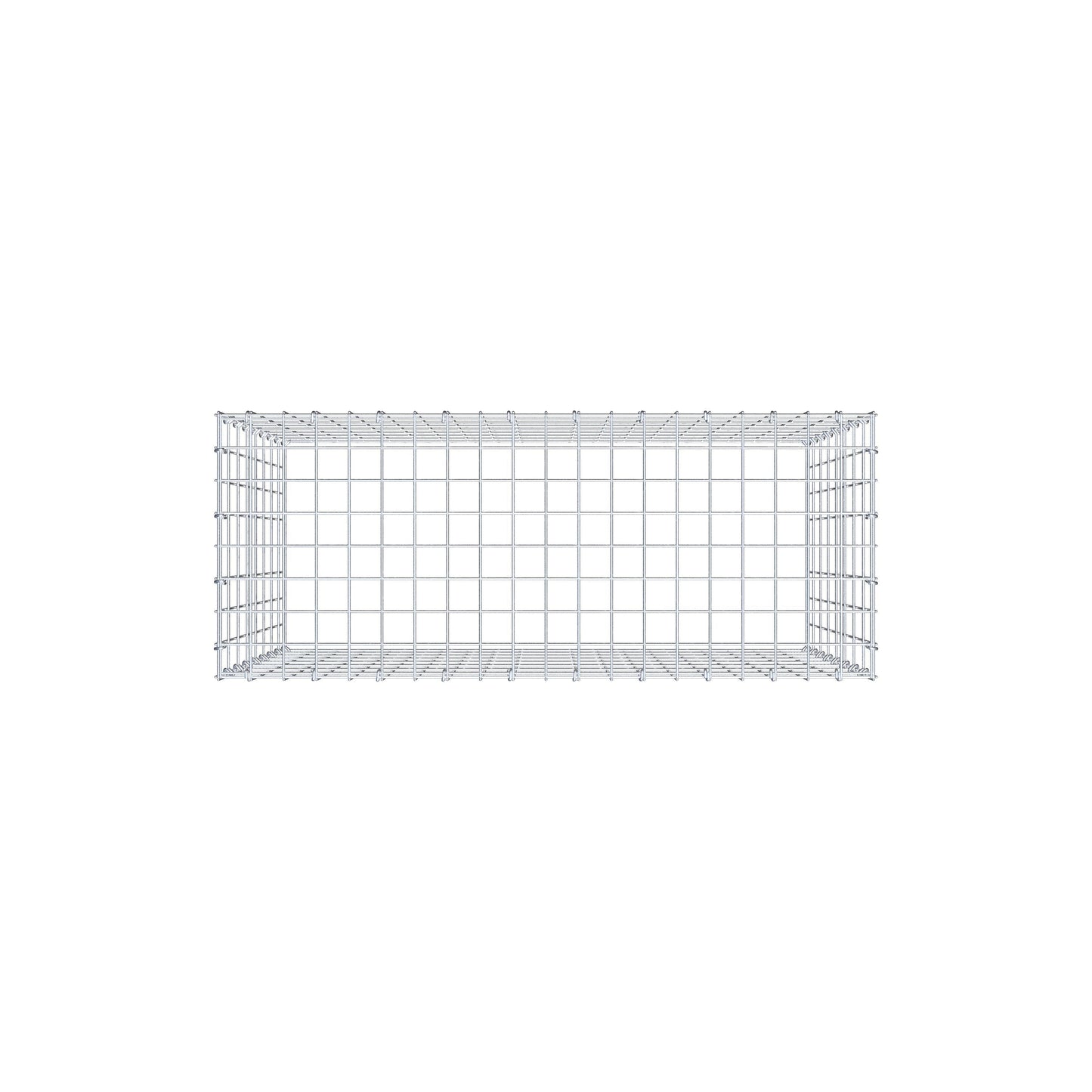 Mounted gabion type 3 100 cm x 80 cm x 40 cm (L x H x D), mesh size 5 cm x 10 cm, C-ring