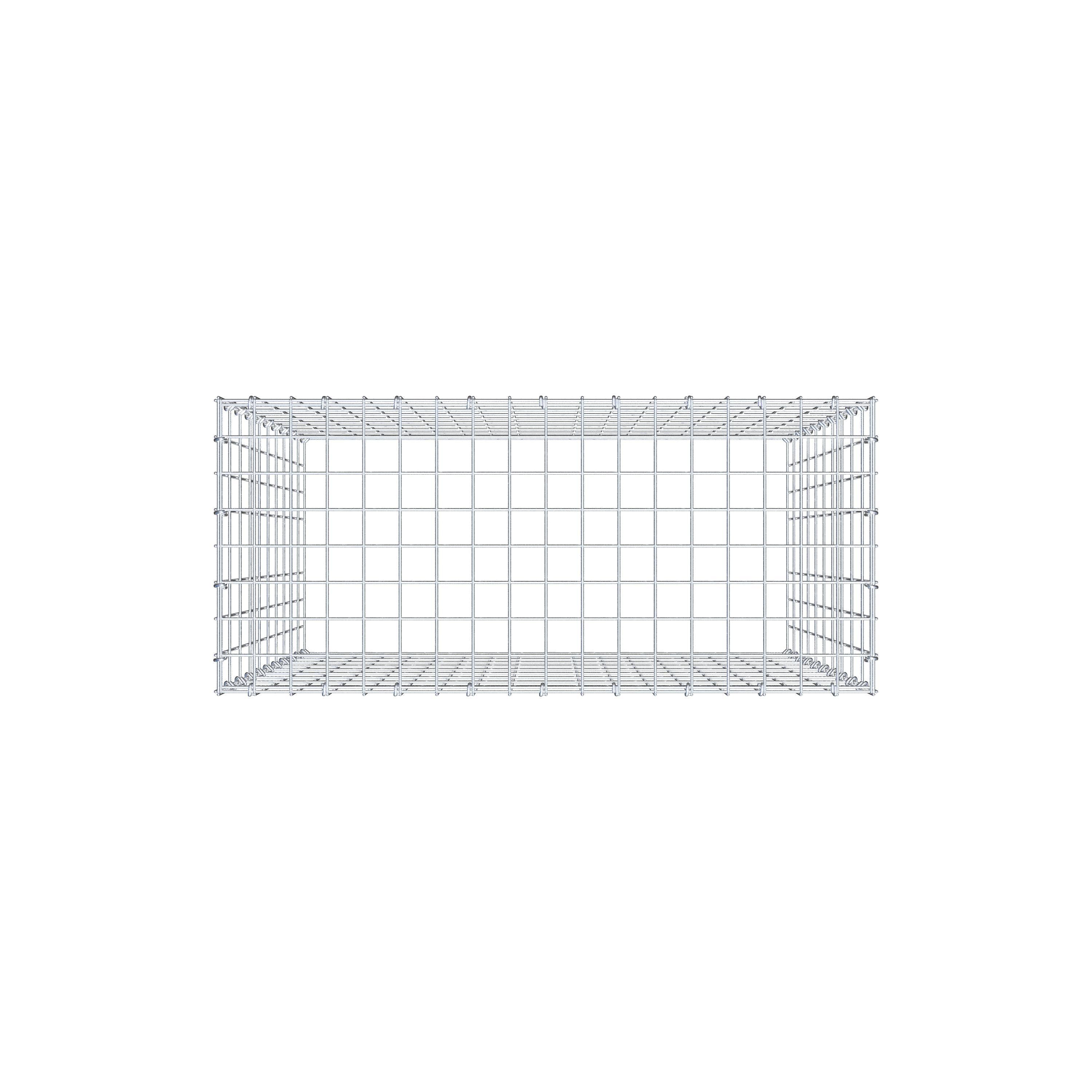 Monteret gabion type 3 100 cm x 90 cm x 40 cm (L x H x D), maskestørrelse 5 cm x 10 cm, C-ring