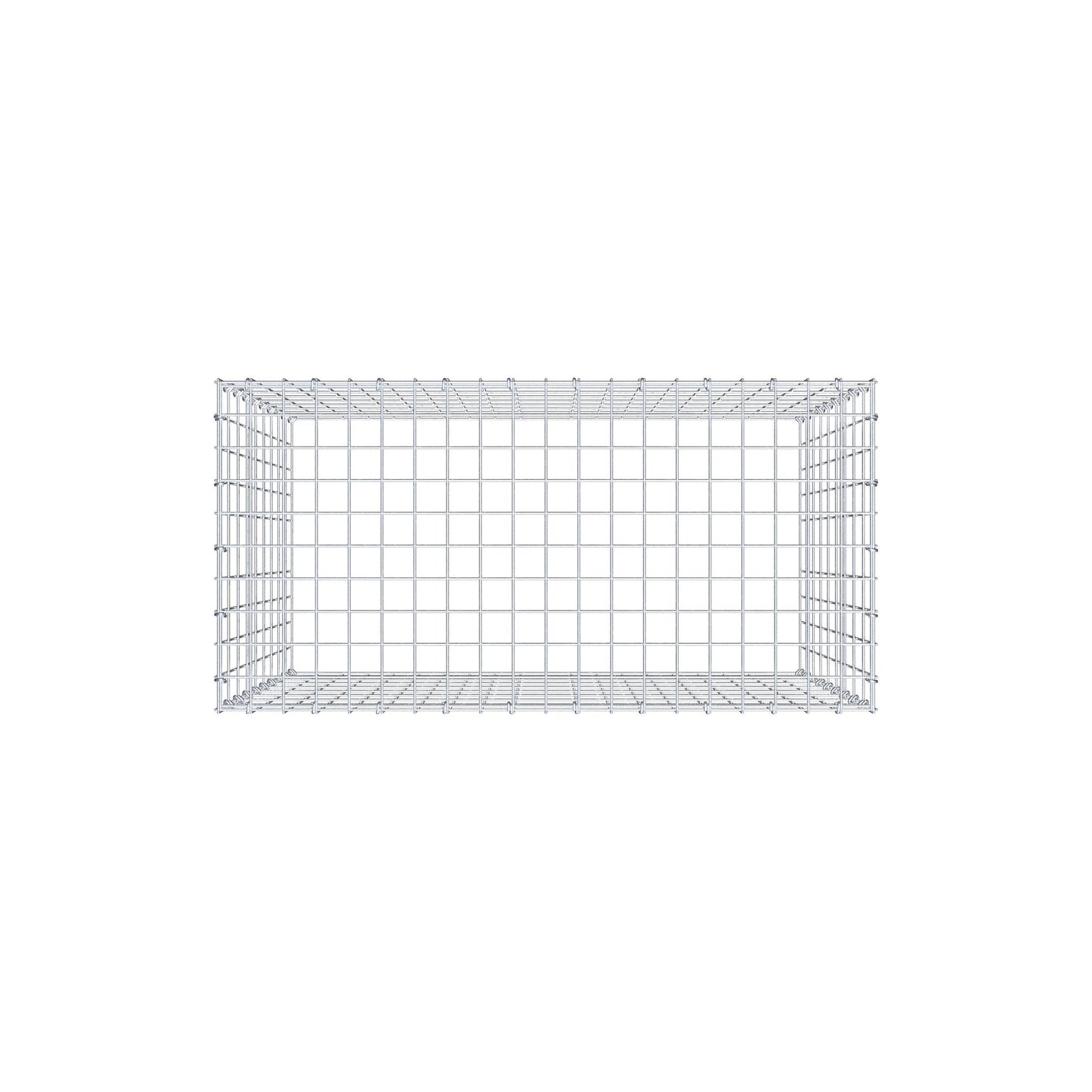Typ 3 påbyggnadsgabion 100 cm x 90 cm x 50 cm (L x H x D), maskstorlek 5 cm x 10 cm, C-ring