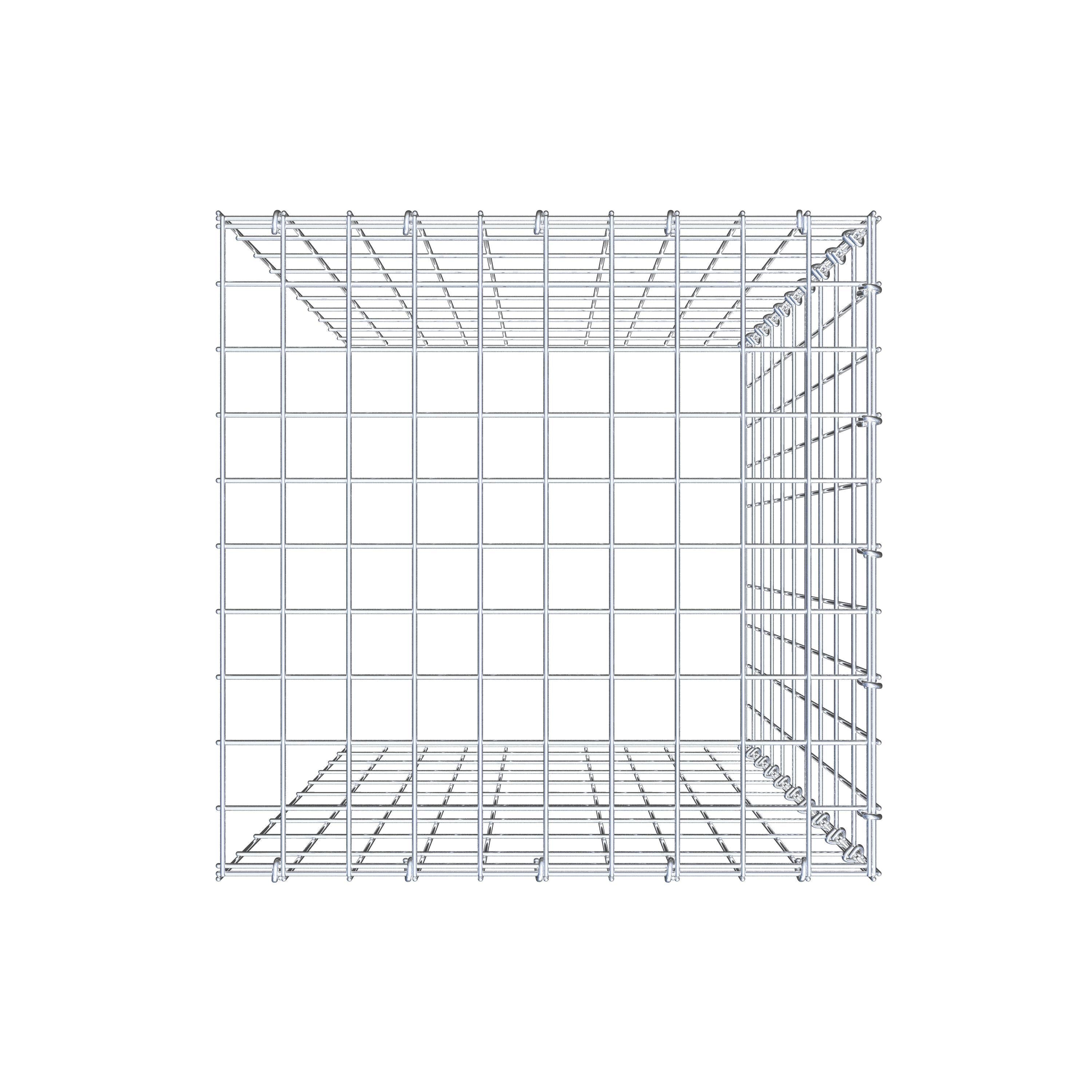 Gavión adicional tipo 4 100 cm x 50 cm x 50 cm (L x A x P), malla 5 cm x 10 cm, anillo en C