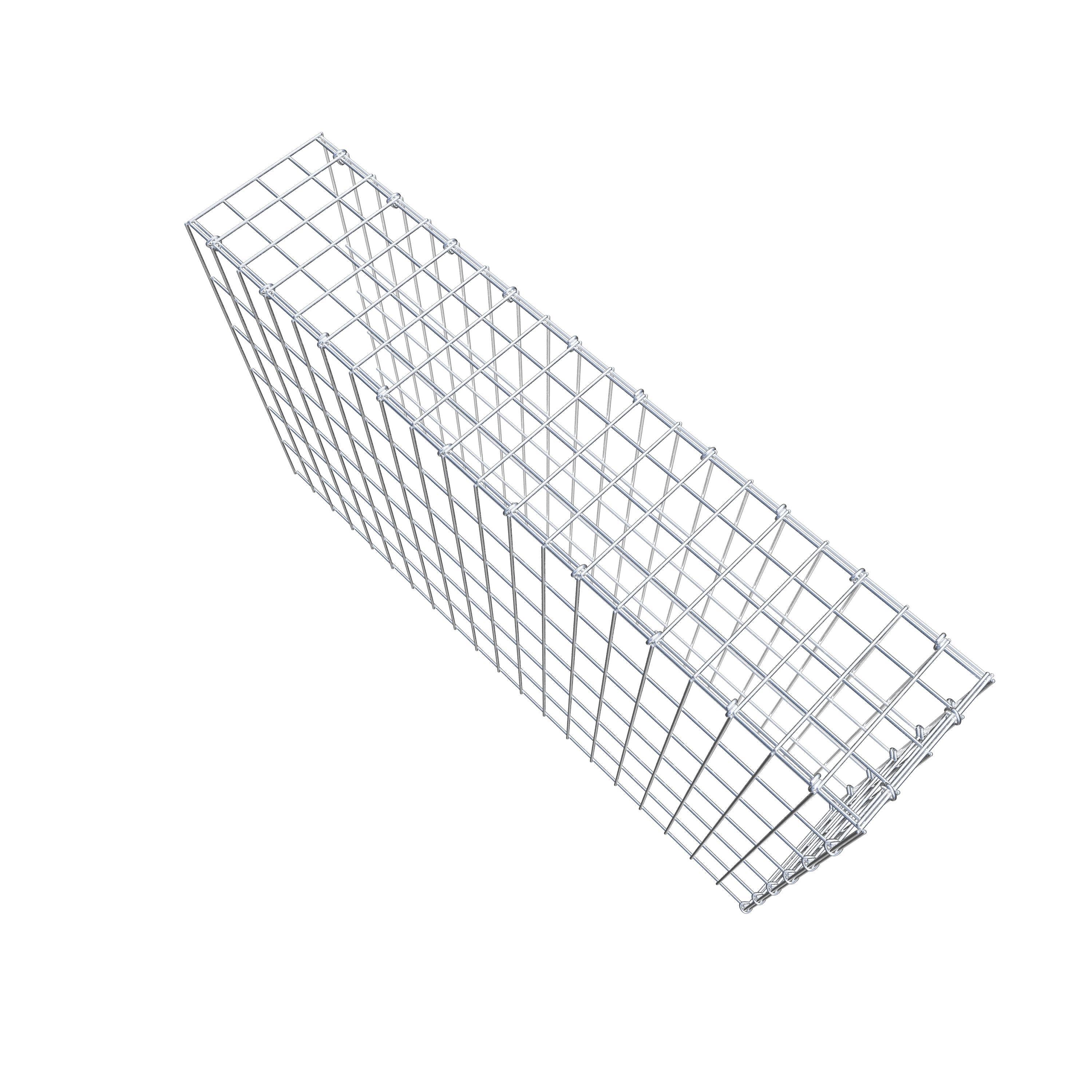 Typ 4 påbyggnadsgabion 100 cm x 60 cm x 20 cm (L x H x D), maskstorlek 5 cm x 10 cm, C-ring