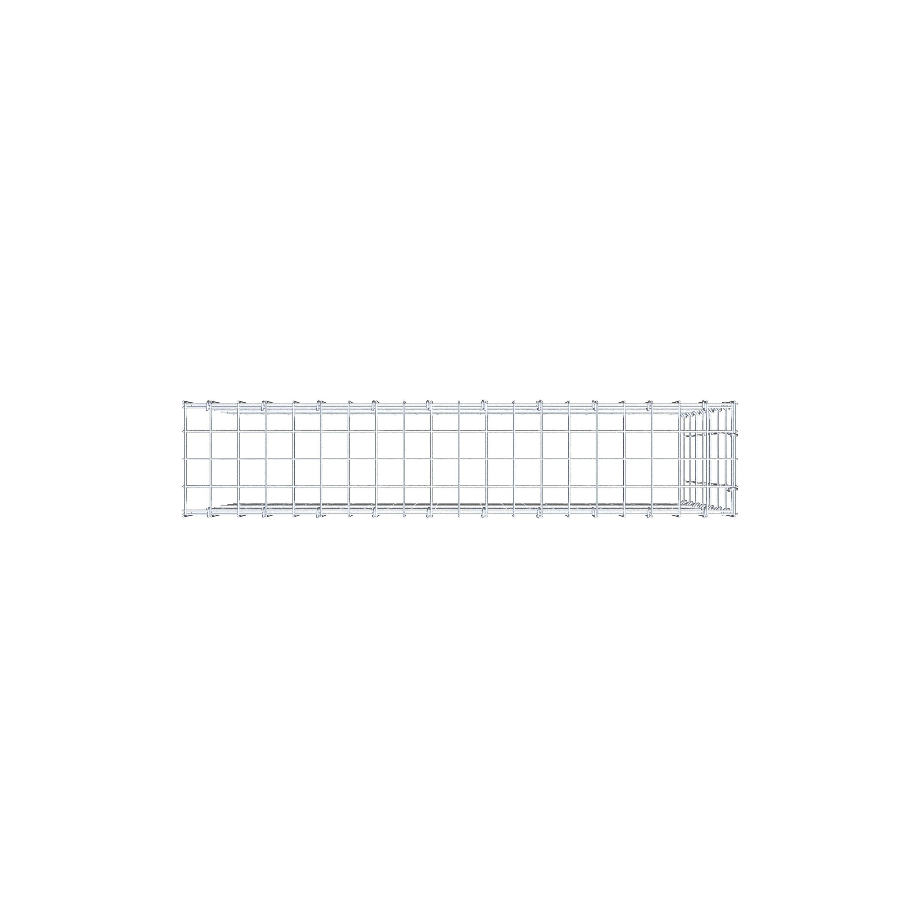 Gabião Tipo 4 100 cm x 70 cm x 20 cm (C x A x P), malhagem 5 cm x 10 cm, anel C