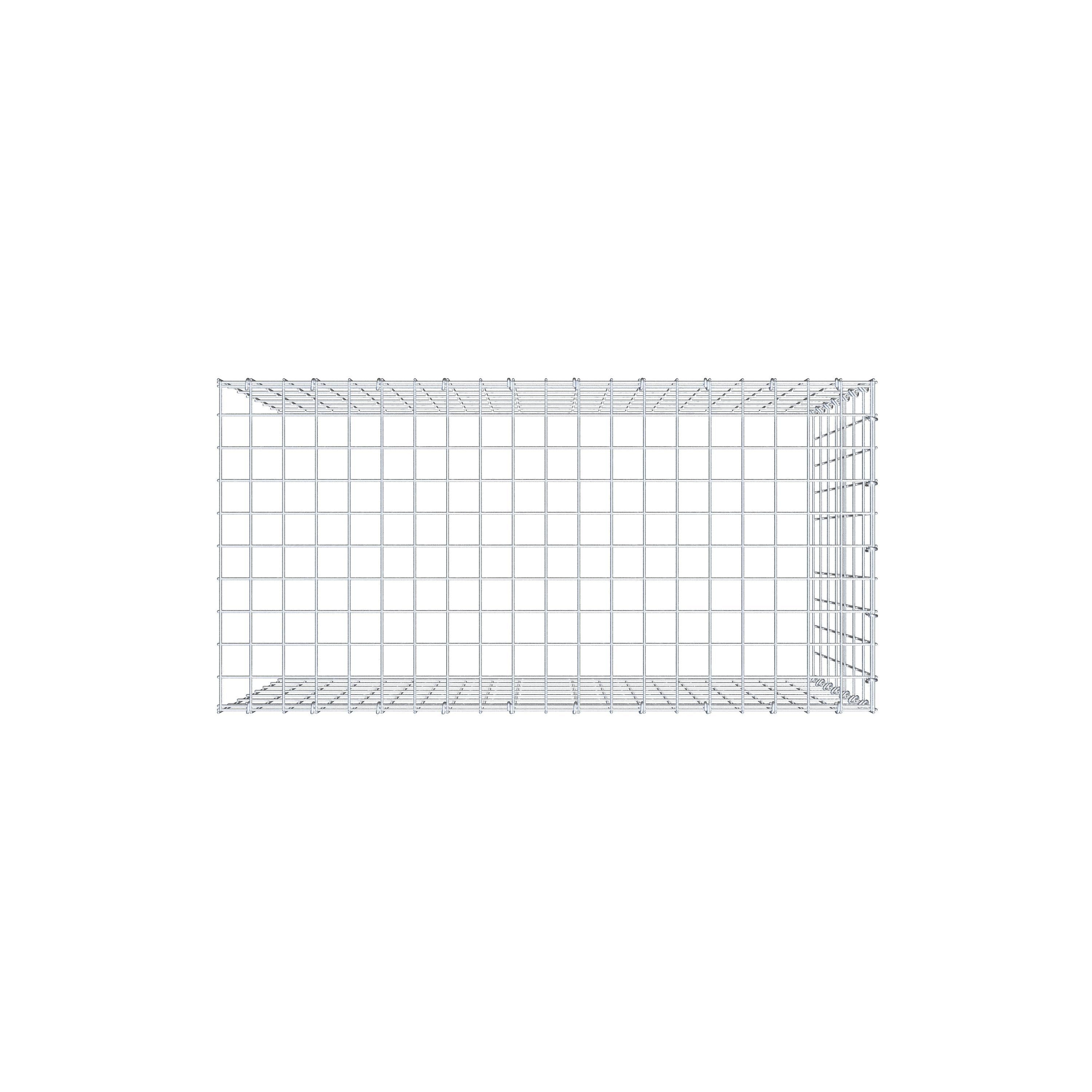 Anbaugabione Typ 4 100 cm x 70 cm x 50 cm (L x H x T), Maschenweite 5 cm x 10 cm, C-Ring