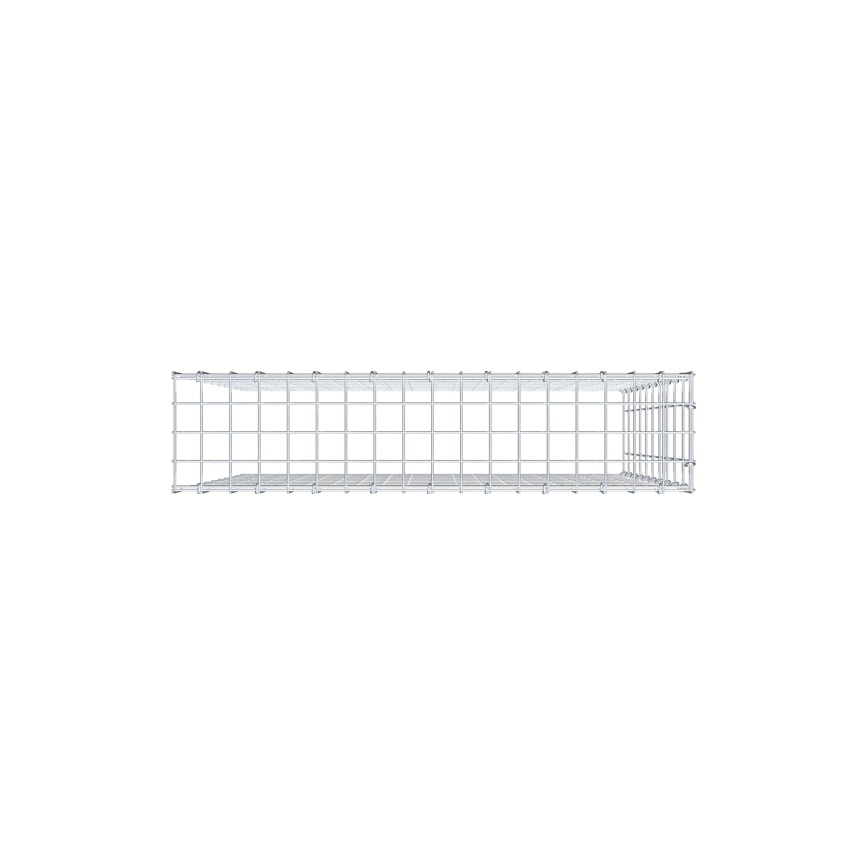 Opzetpaal type 4 100 cm x 90 cm x 20 cm (L x H x D), maaswijdte 5 cm x 10 cm, C-ring