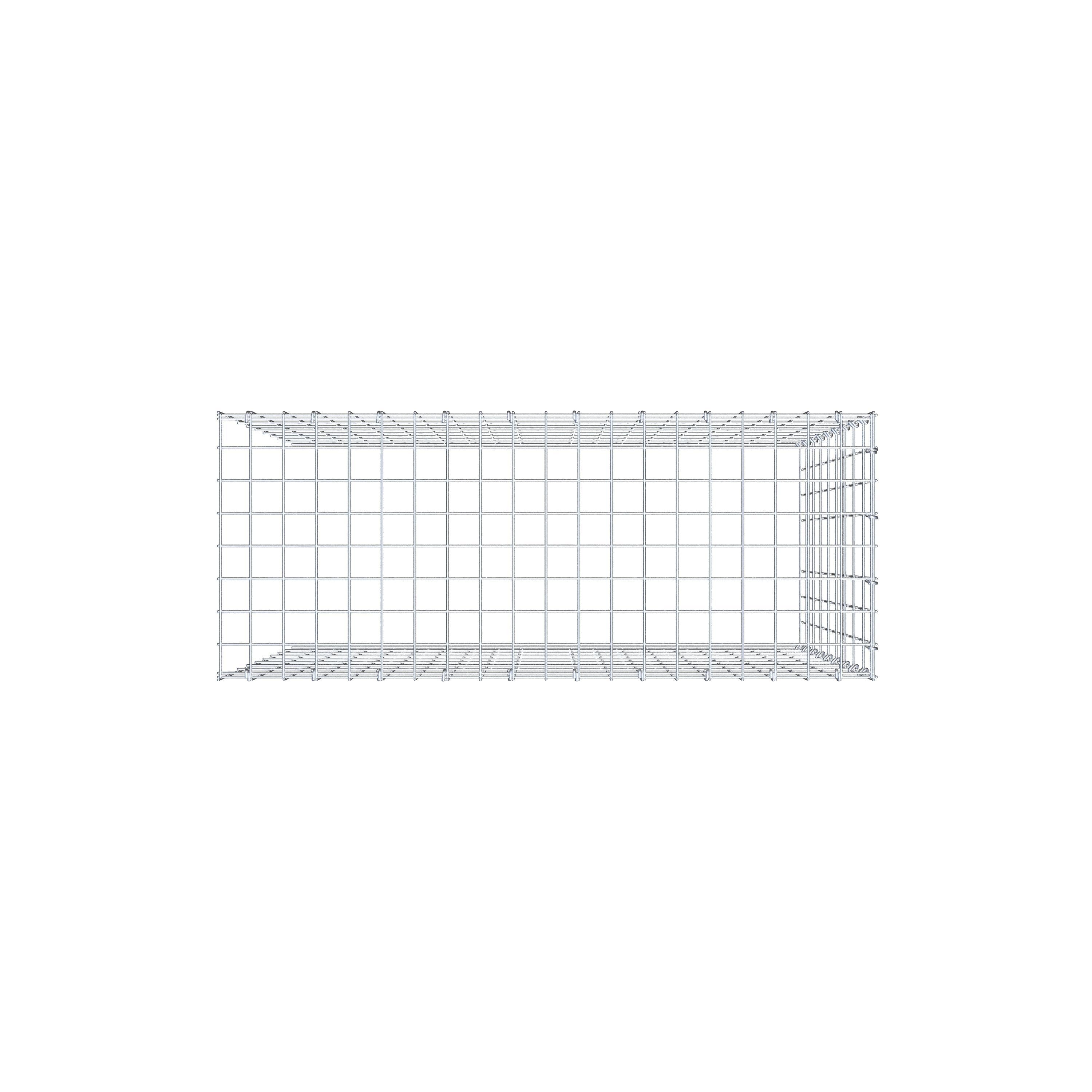 Monteret gabion type 4 100 cm x 90 cm x 40 cm (L x H x D), maskestørrelse 5 cm x 10 cm, C-ring