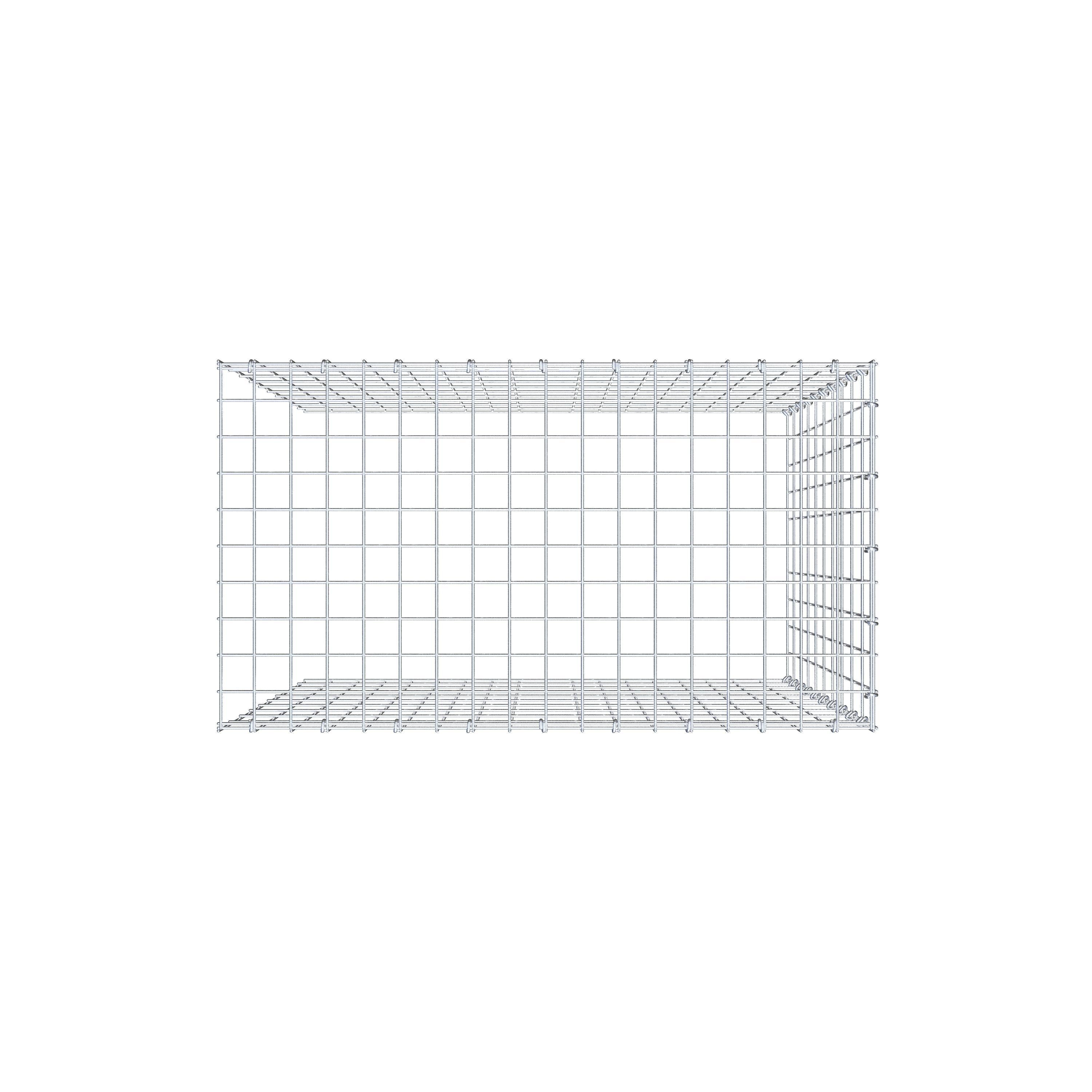 Opbouw schanskorf type 4 100 cm x 90 cm x 50 cm (L x H x D), maaswijdte 5 cm x 10 cm, C-ring