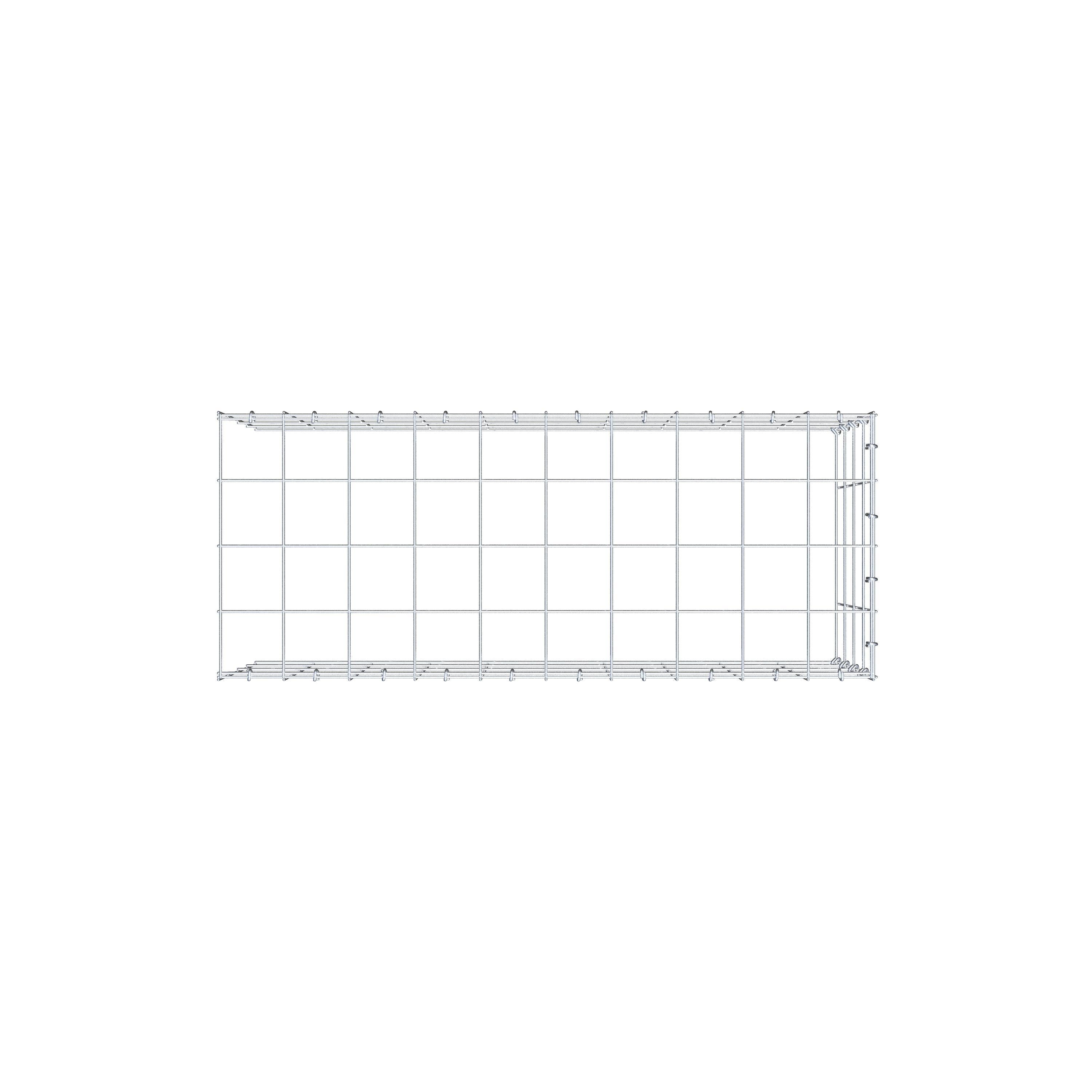 Gavión adicional tipo 4 100 cm x 40 cm x 40 cm (L x A x P), malla 10 cm x 10 cm, anillo en C