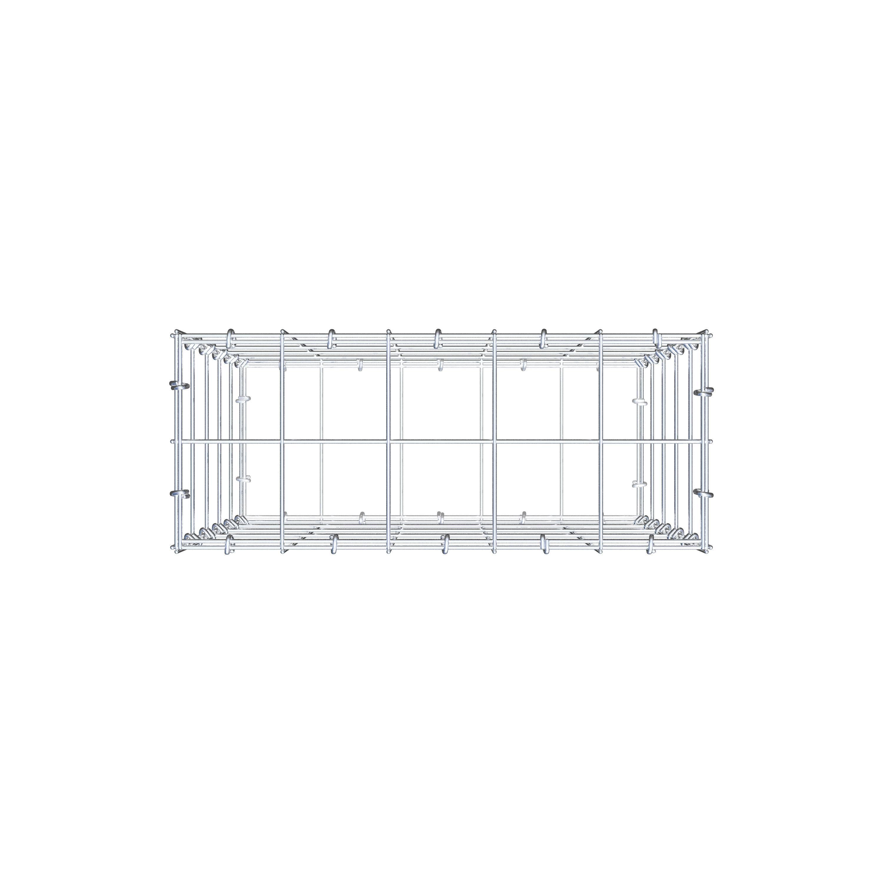 Gabione 50 cm x 50 cm x 20 cm (L x H x T), Maschenweite 10 cm x 10 cm, C-Ring