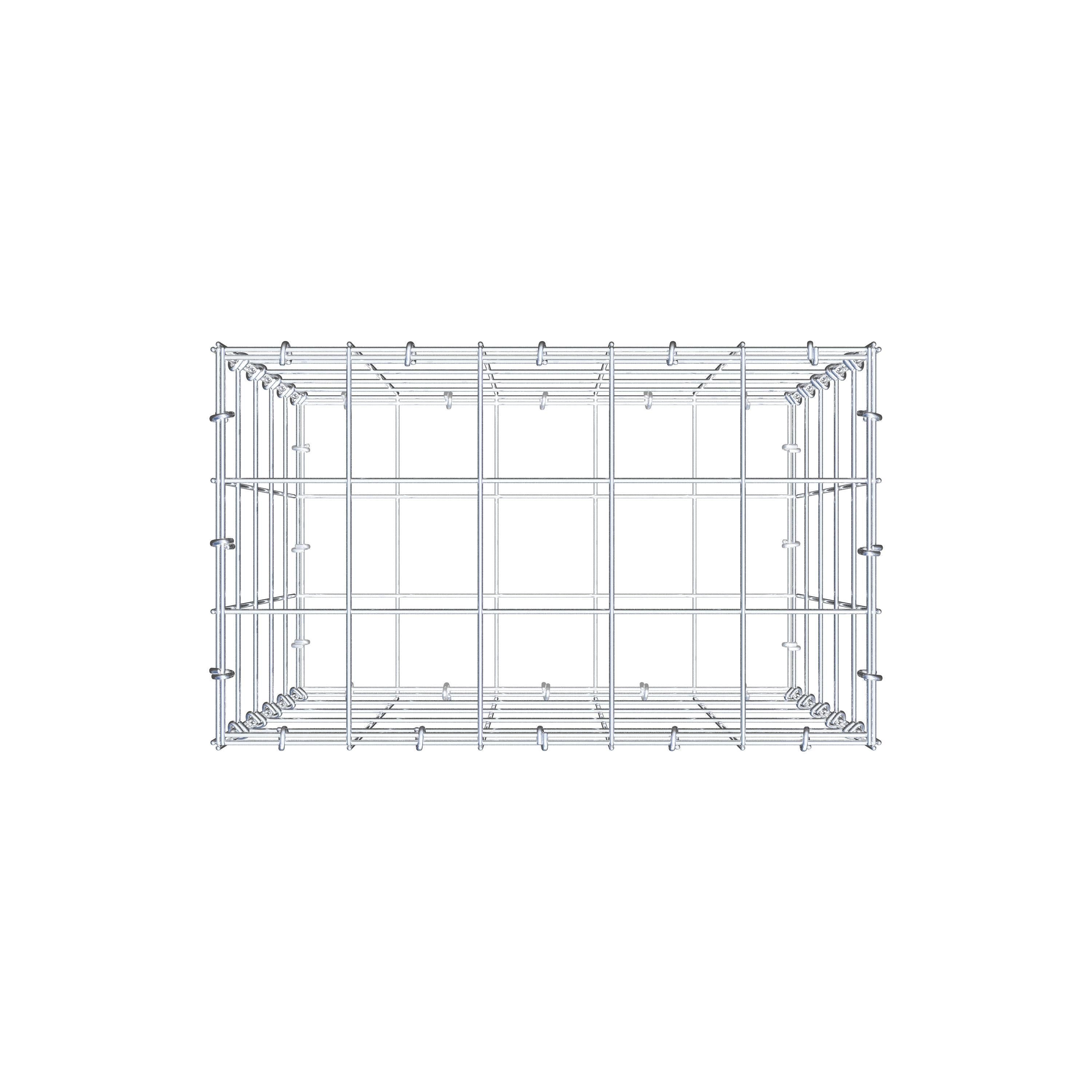 Gabione 50 cm x 50 cm x 30 cm (L x H x T), Maschenweite 10 cm x 10 cm, C-Ring