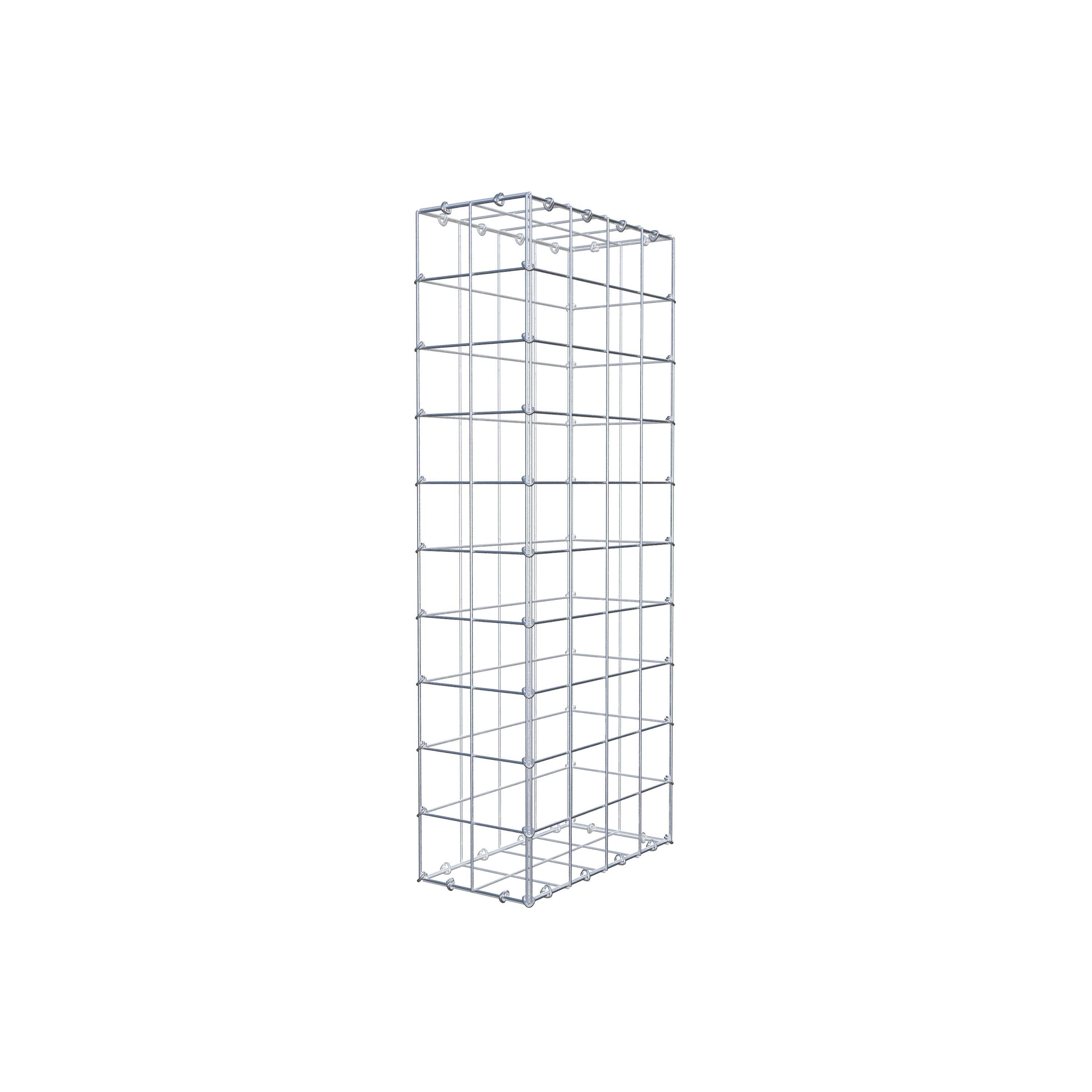 Gabion 100 cm x 40 cm x 20 cm (L x H x P), mailles 10 cm x 10 cm, anneau en C