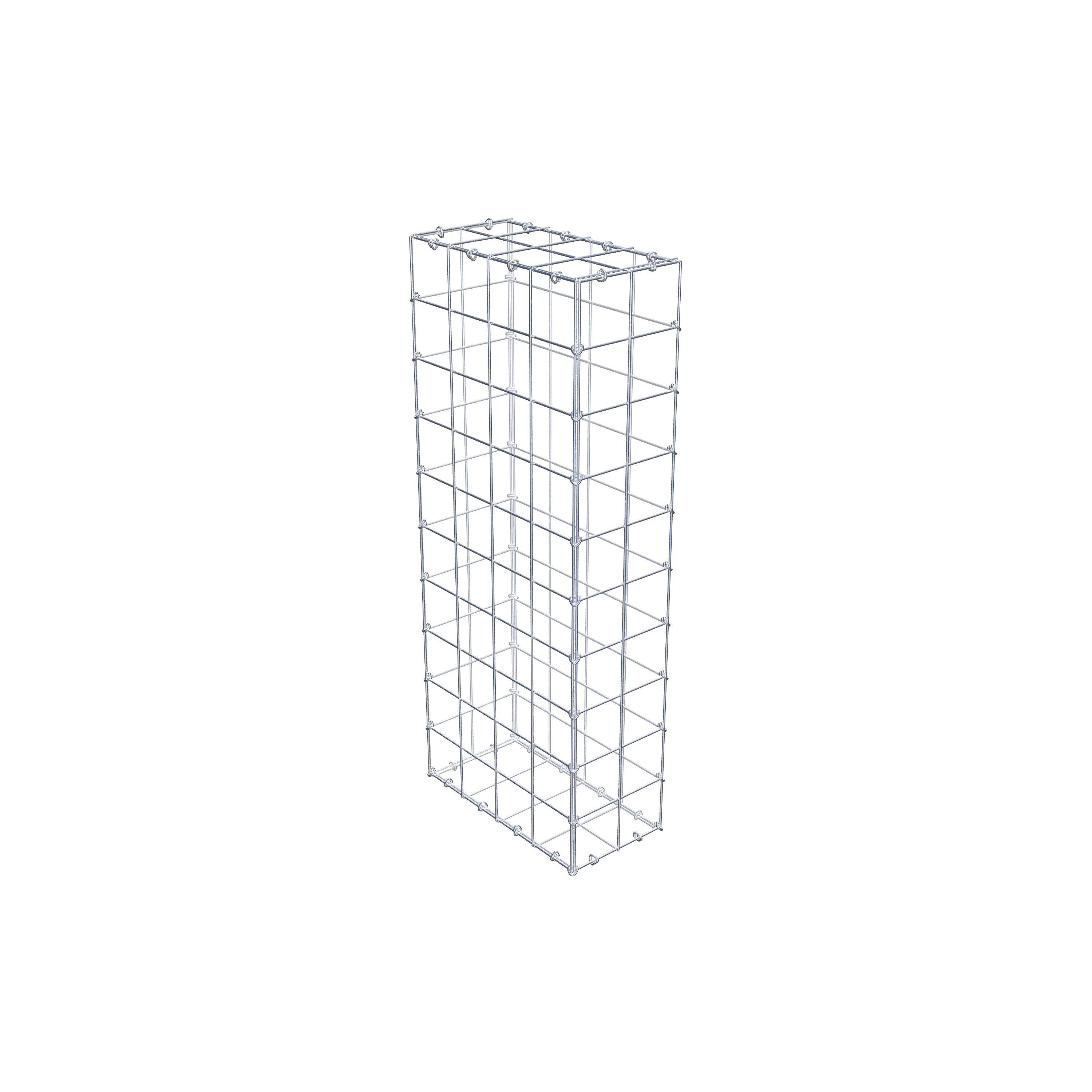 Gabion 100 cm x 40 cm x 20 cm (L x H x P), mailles 10 cm x 10 cm, anneau en C