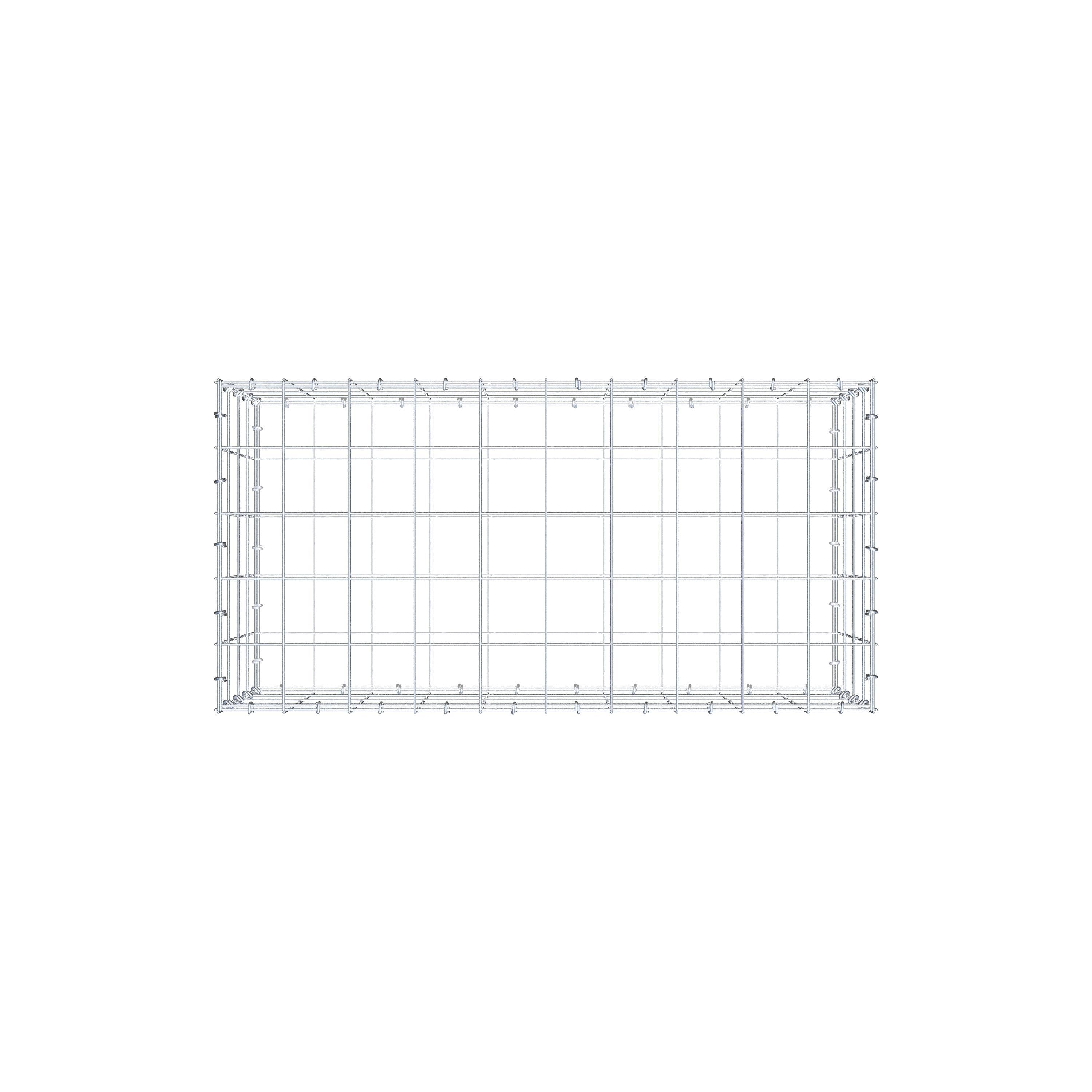 Gabion 100 cm x 40 cm x 50 cm (L x H x D), mesh size 10 cm x 10 cm, C-ring
