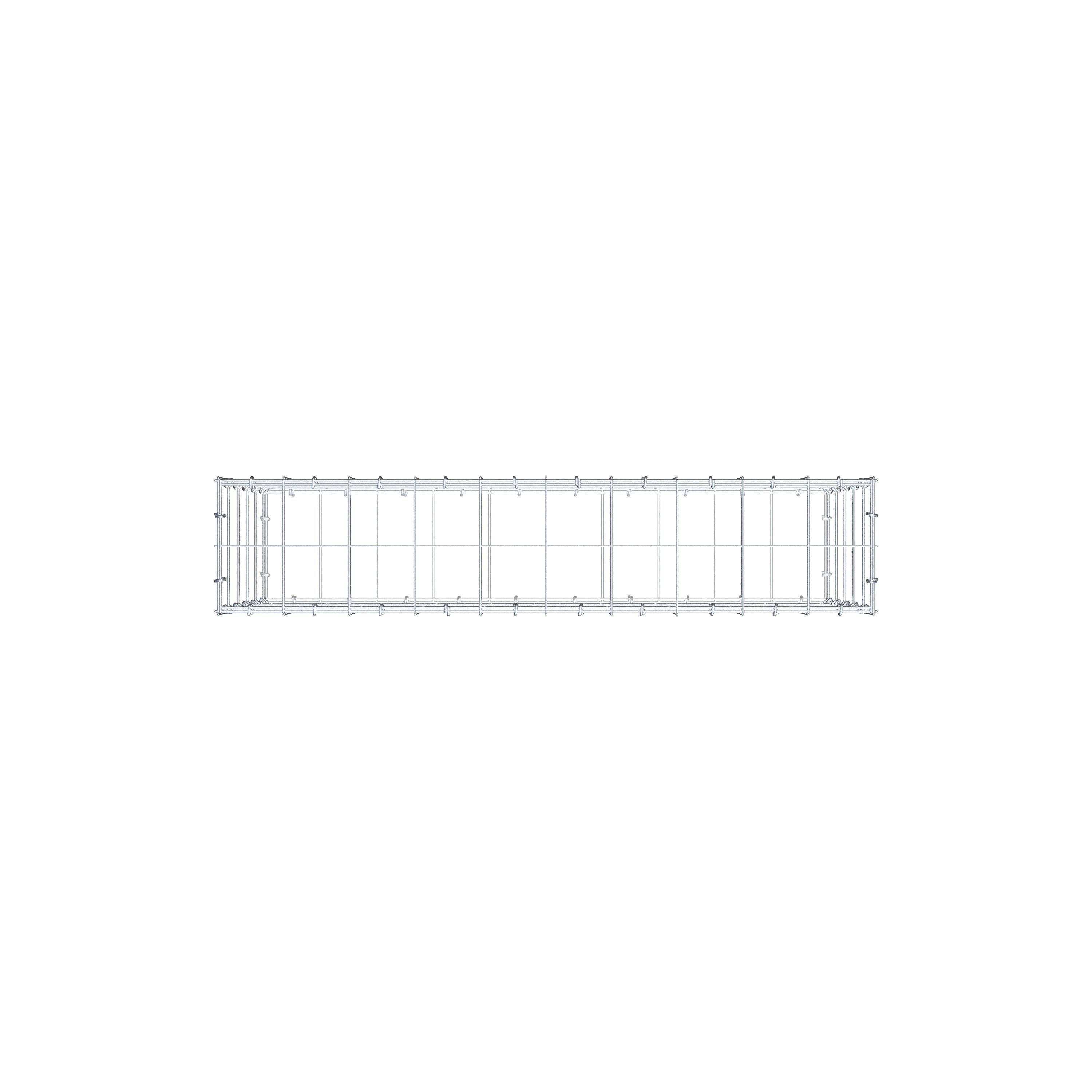 Gabion 100 cm x 50 cm x 20 cm (L x H x D), mesh size 10 cm x 10 cm, C-ring