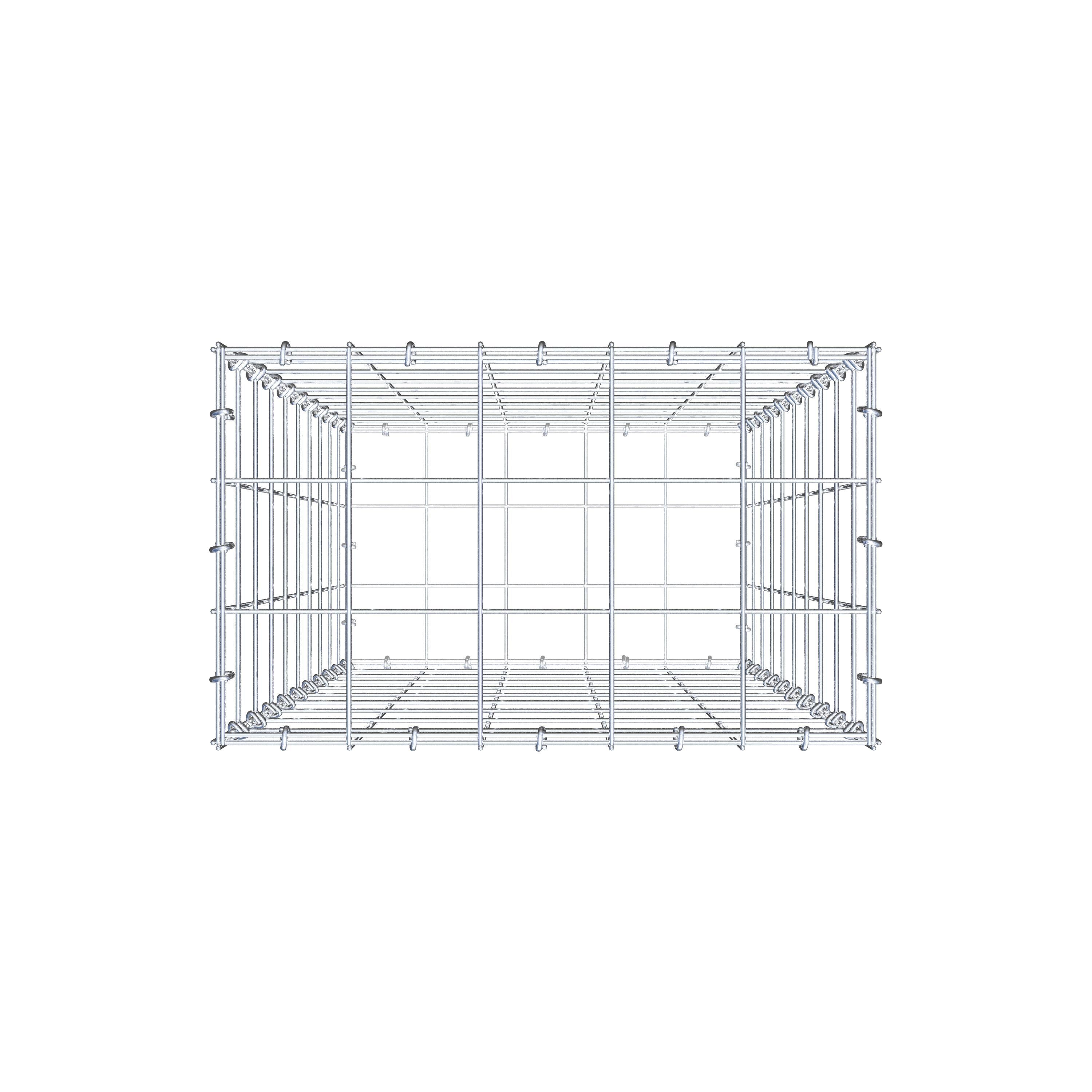 Schanskorf 100 cm x 50 cm x 30 cm (L x H x D), maaswijdte 10 cm x 10 cm, C-ring