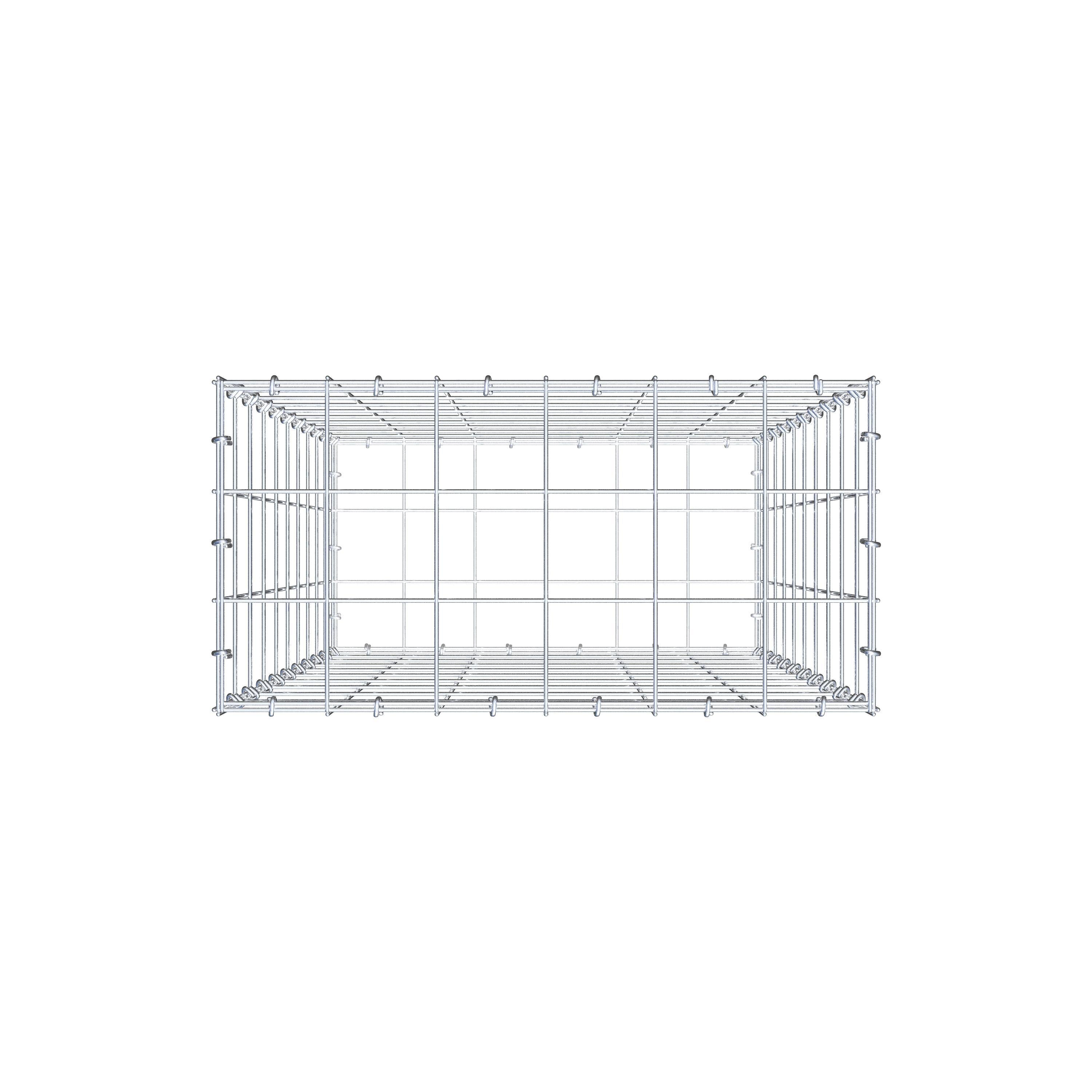 Gabion 100 cm x 60 cm x 30 cm (L x H x D), mesh size 10 cm x 10 cm, C-ring
